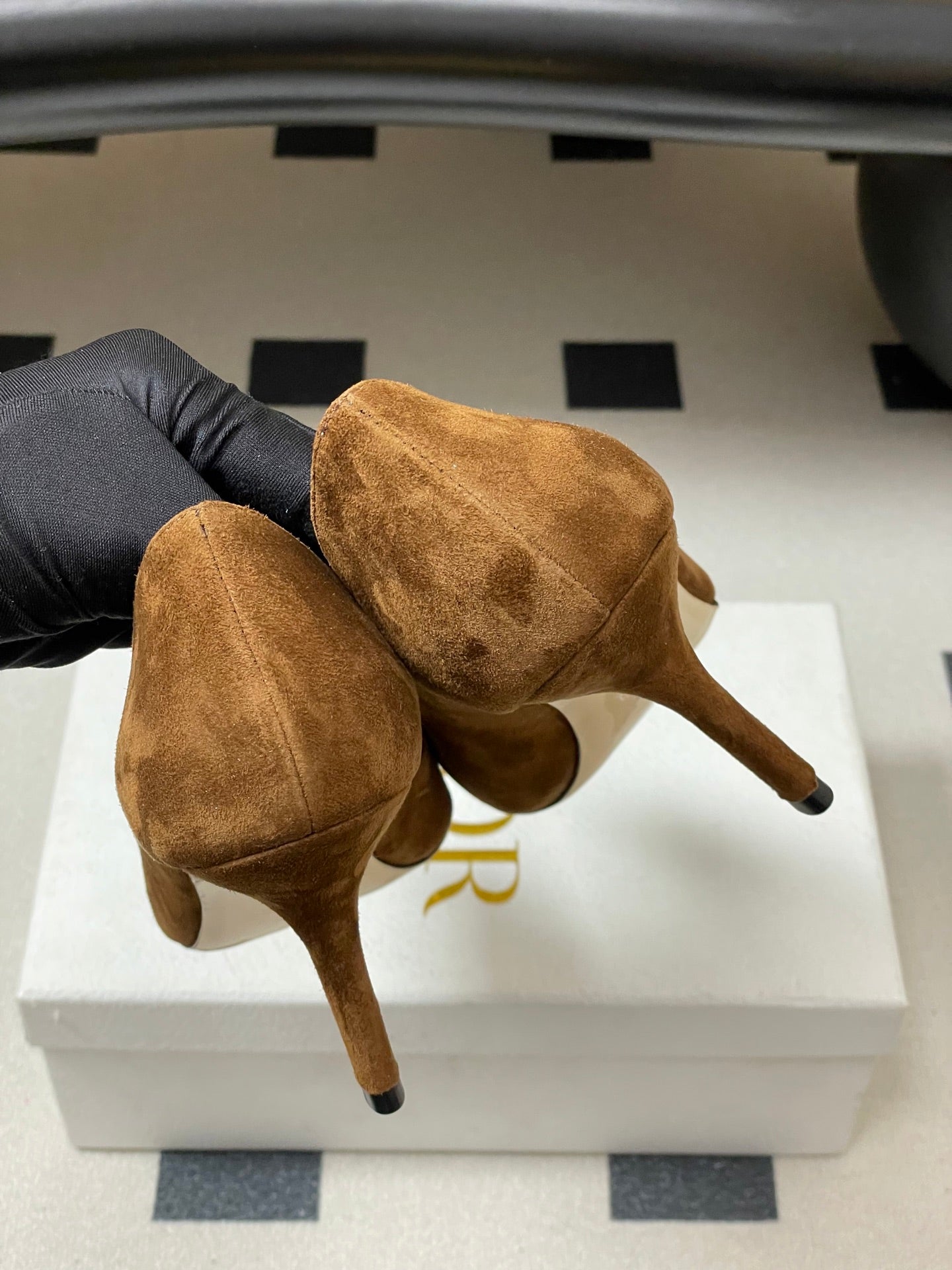 CD 26 High-Heeled 85 Pumps Brown Suede 593595