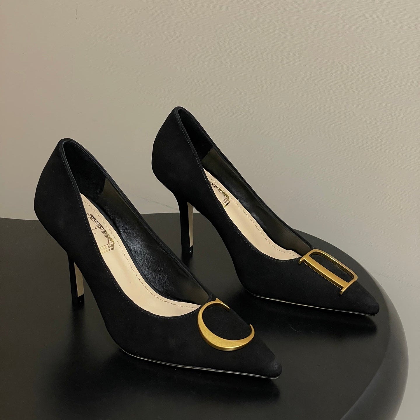 CD 26 High-Heeled 85 Pumps Black Suede 593596