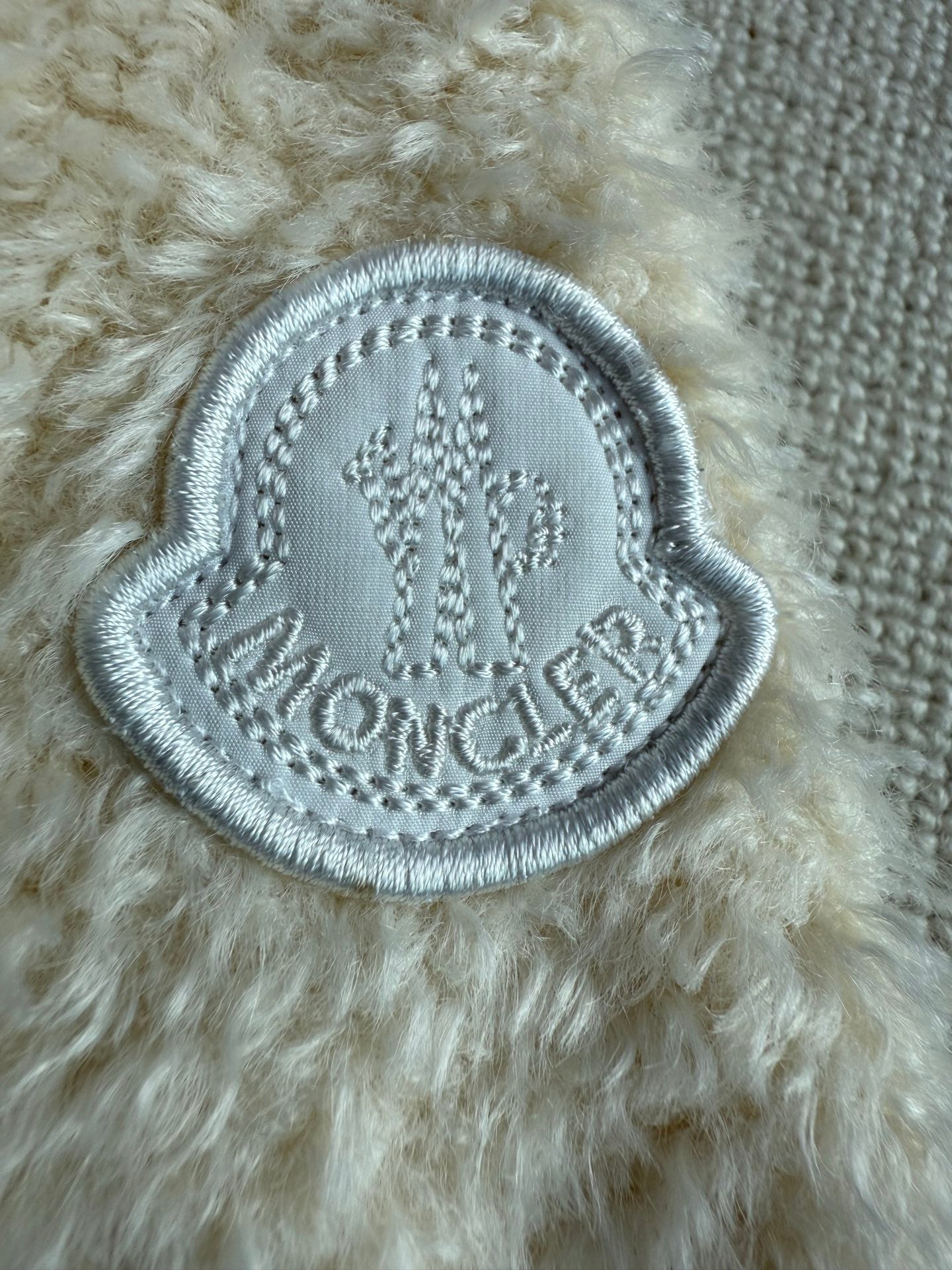 MC 2025 Sweatshirt Ivory White Teddy Felt Fabric