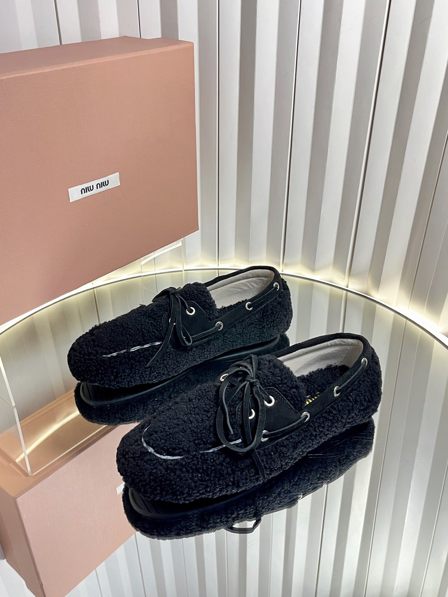 Miumiu 25 Loafer Black Wool 548411