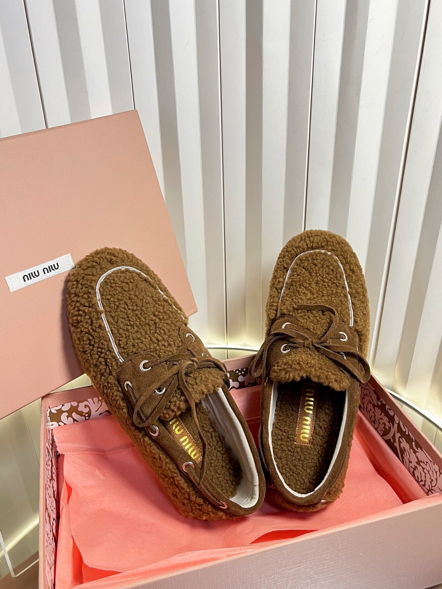 Miumiu 25 Loafer Brown Wool 548414