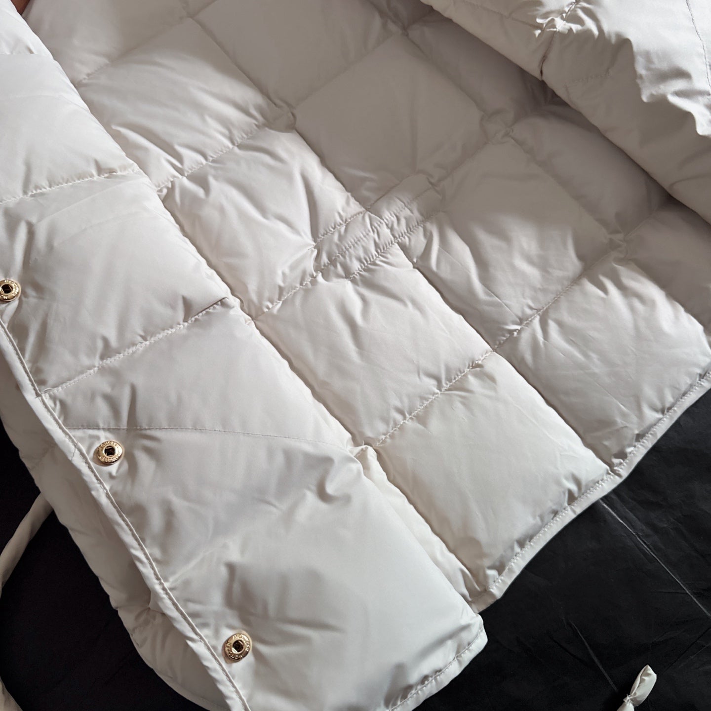 Moncler 2025 Caramagne Belted Short Jacket Cream Down Polyester