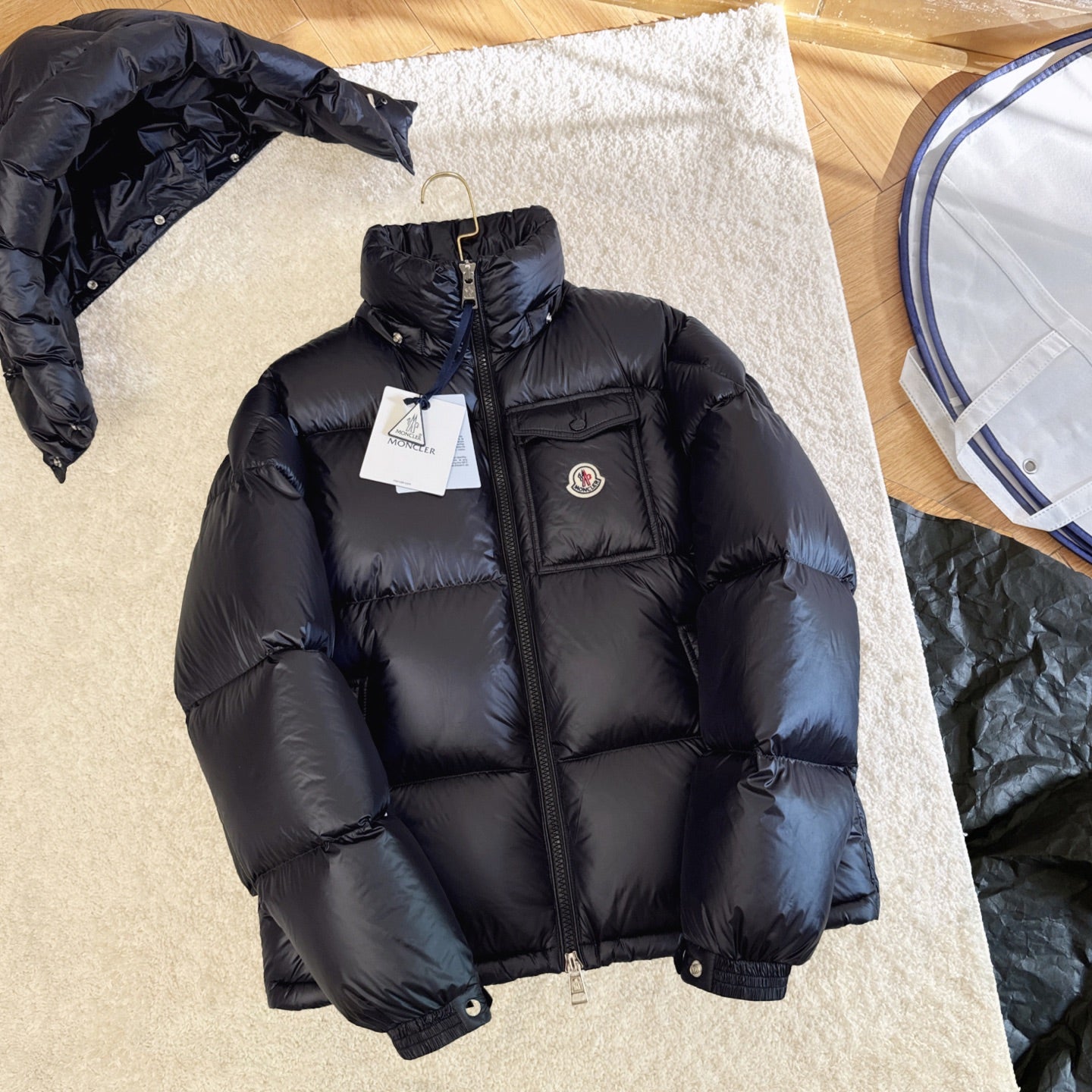 Moncler 2025 Montbeliard Jacket Black Nylon Down