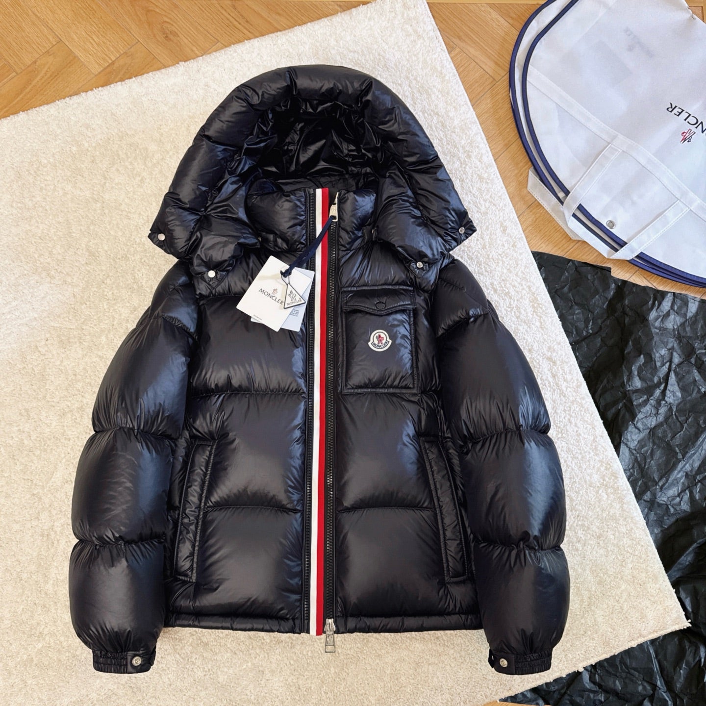 Moncler 2025 Montbeliard Jacket Black Nylon Down