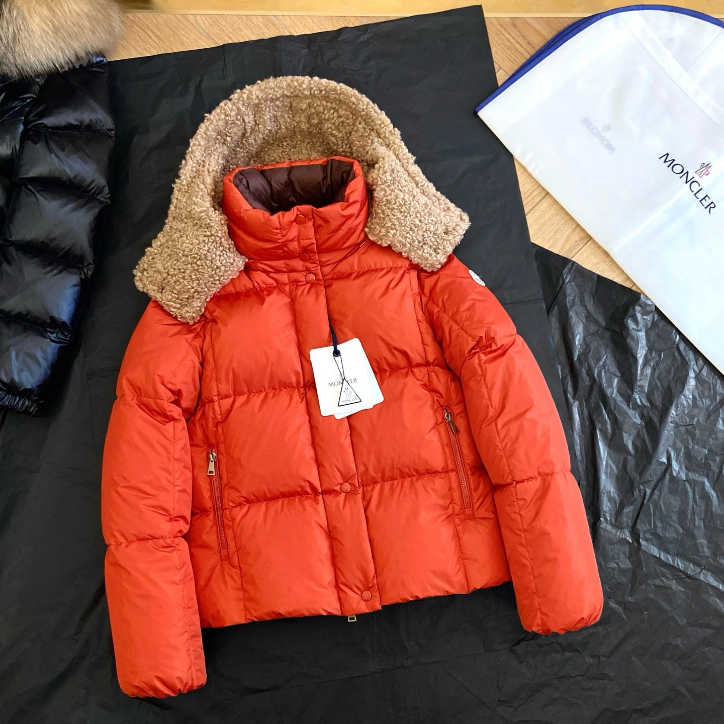 Moncler 2025 Castelnou Jacket Orange Beige Wool Down