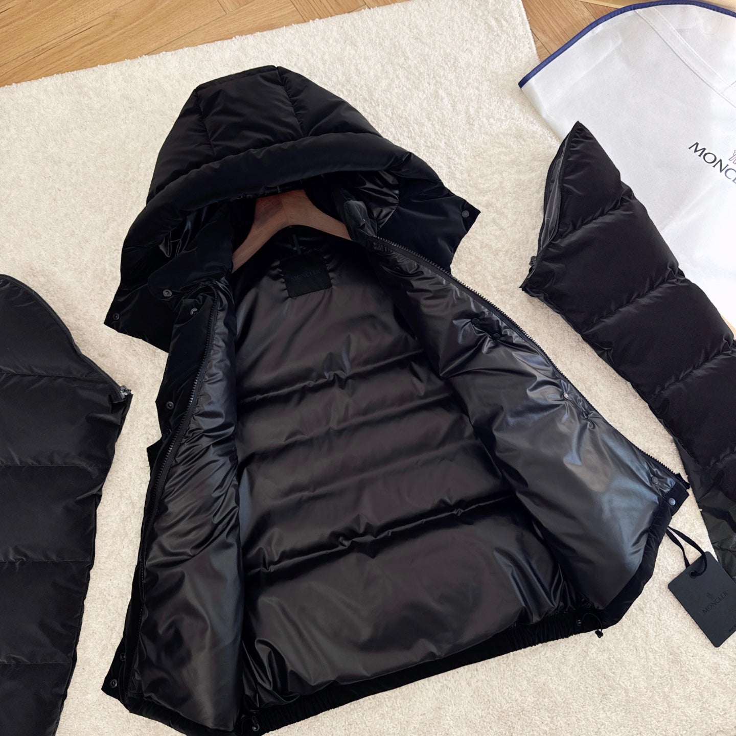Moncler 2025 Allymes 2-in-1 Down Jacket Black Fabric Down