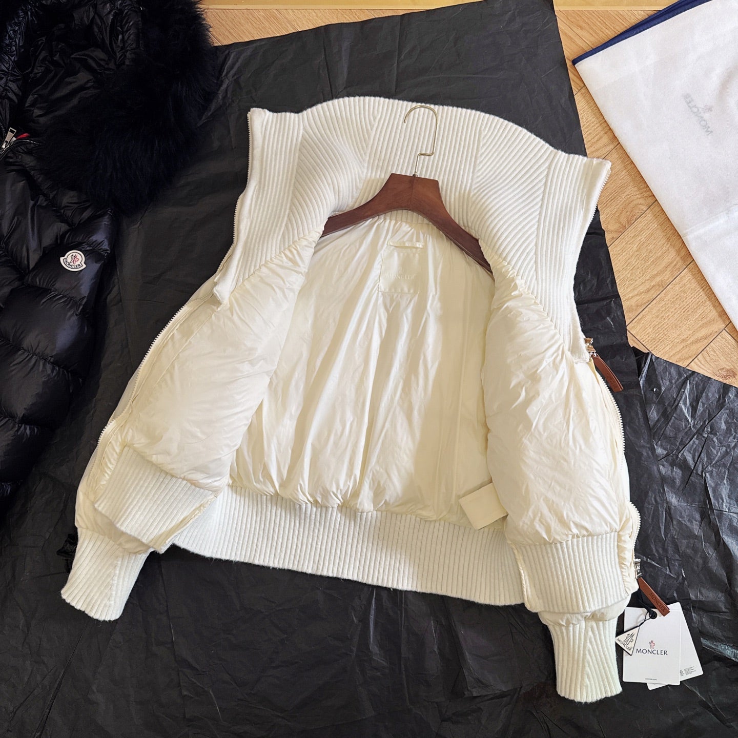 Moncler 2025 Jadeite jacket Off-white Down Wool