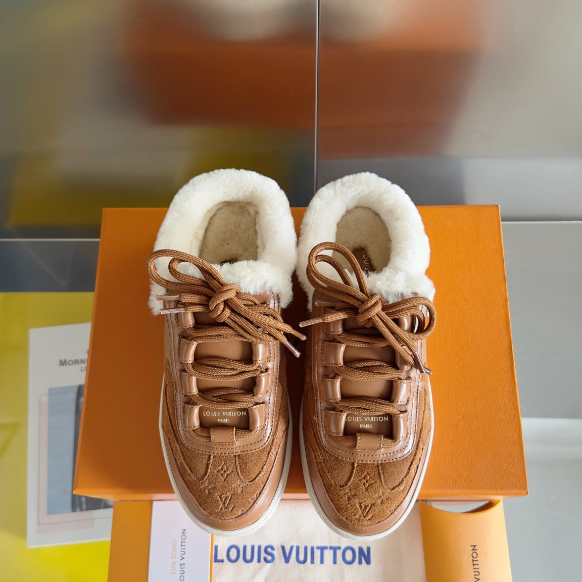 LV Lous Open Back Sneaker 30mm Brown Monogram Suede