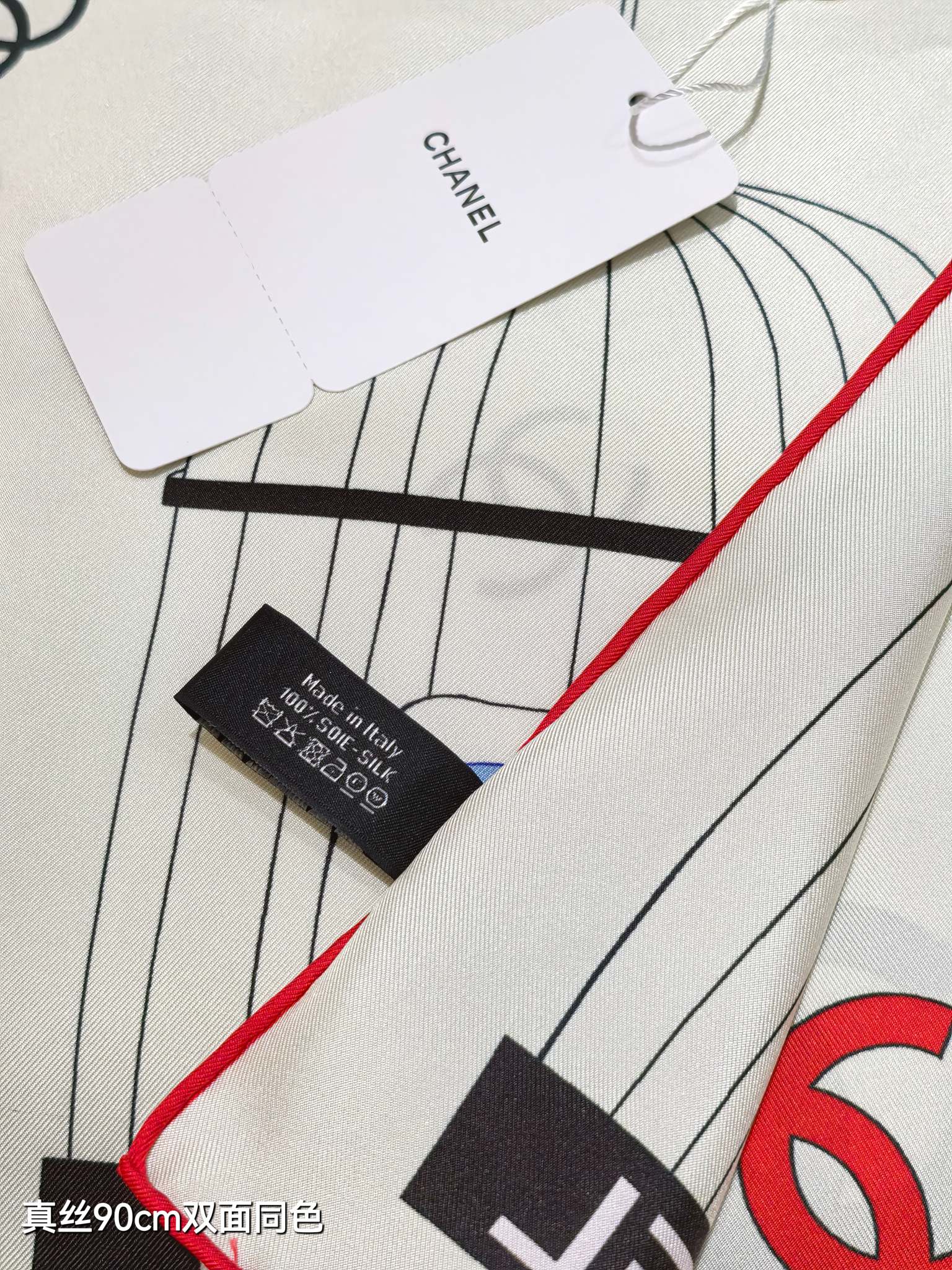 CC 25 Scarf 90CM In White Colorful Cashmere 293046