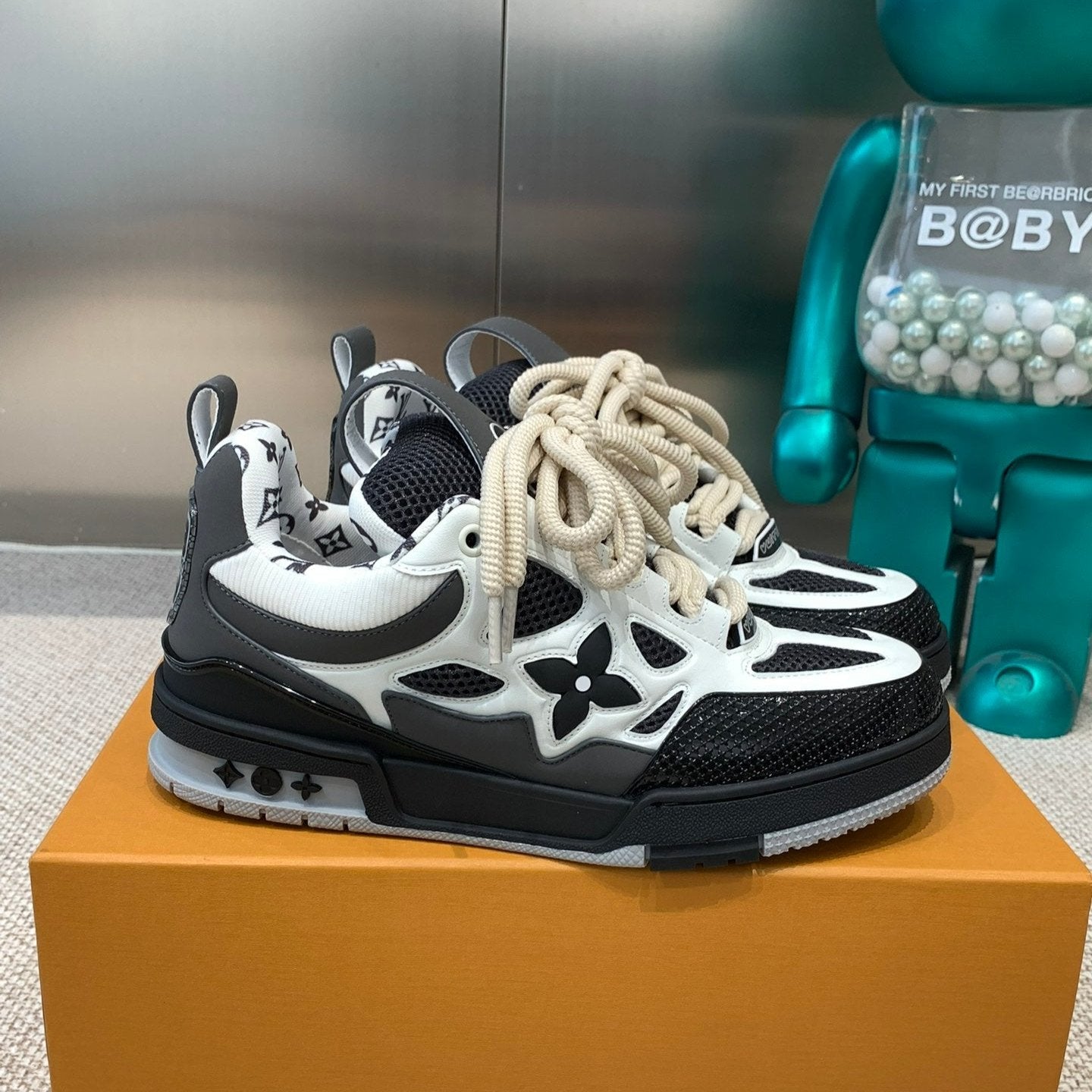 LV Skate Sneaker Black Mix White Cowhide