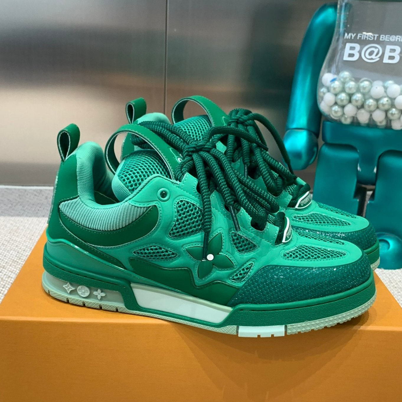 LV Skate Sneaker Green Cowhide