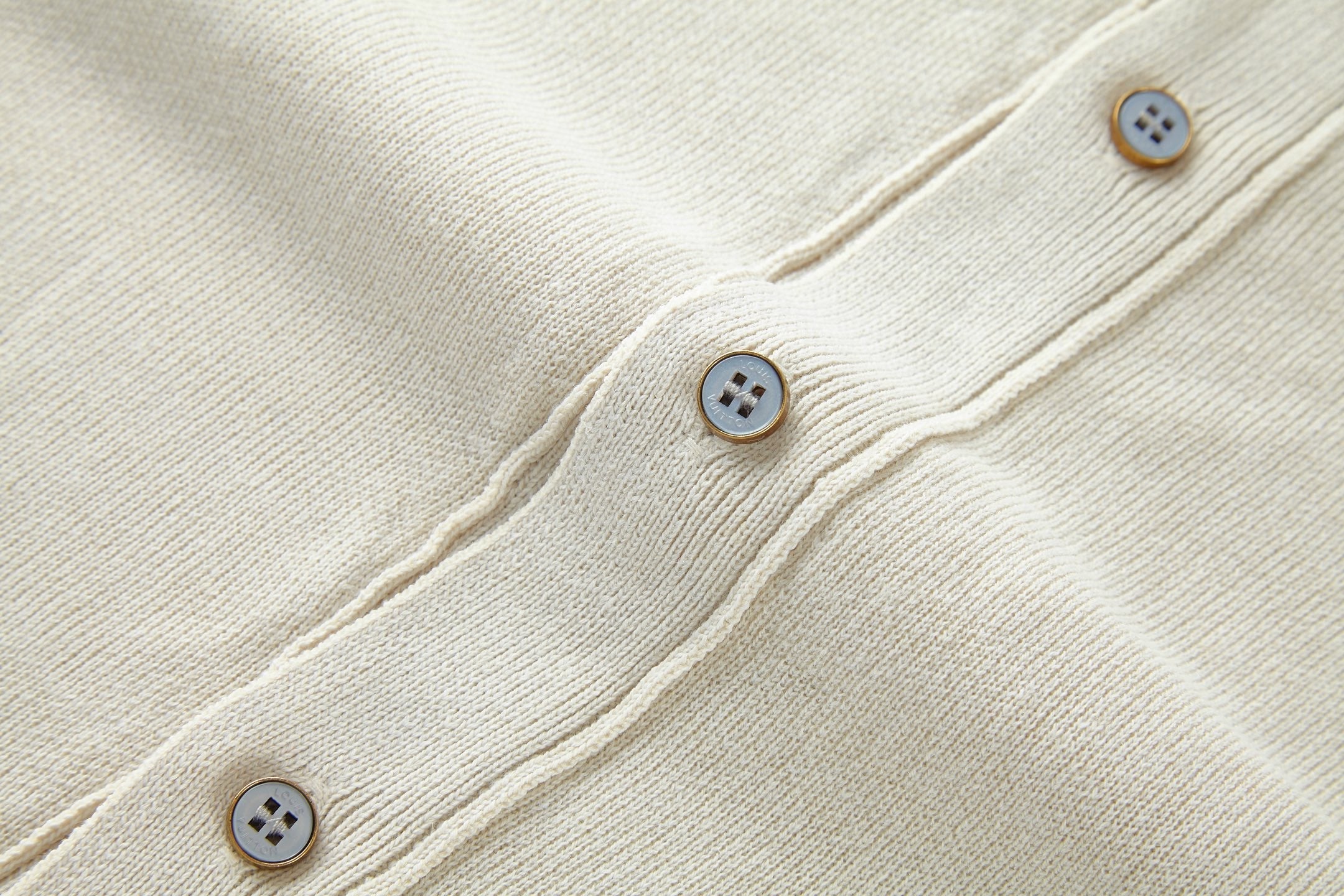 LV Embossed Safari Monogram T Shirt Beige Cotton Knit