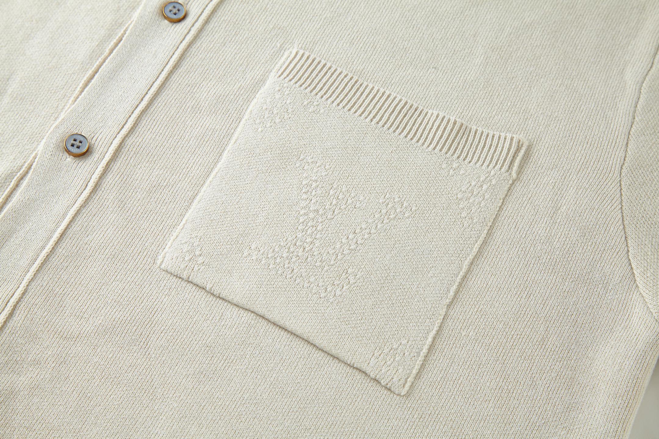 LV Embossed Safari Monogram T Shirt Beige Cotton Knit