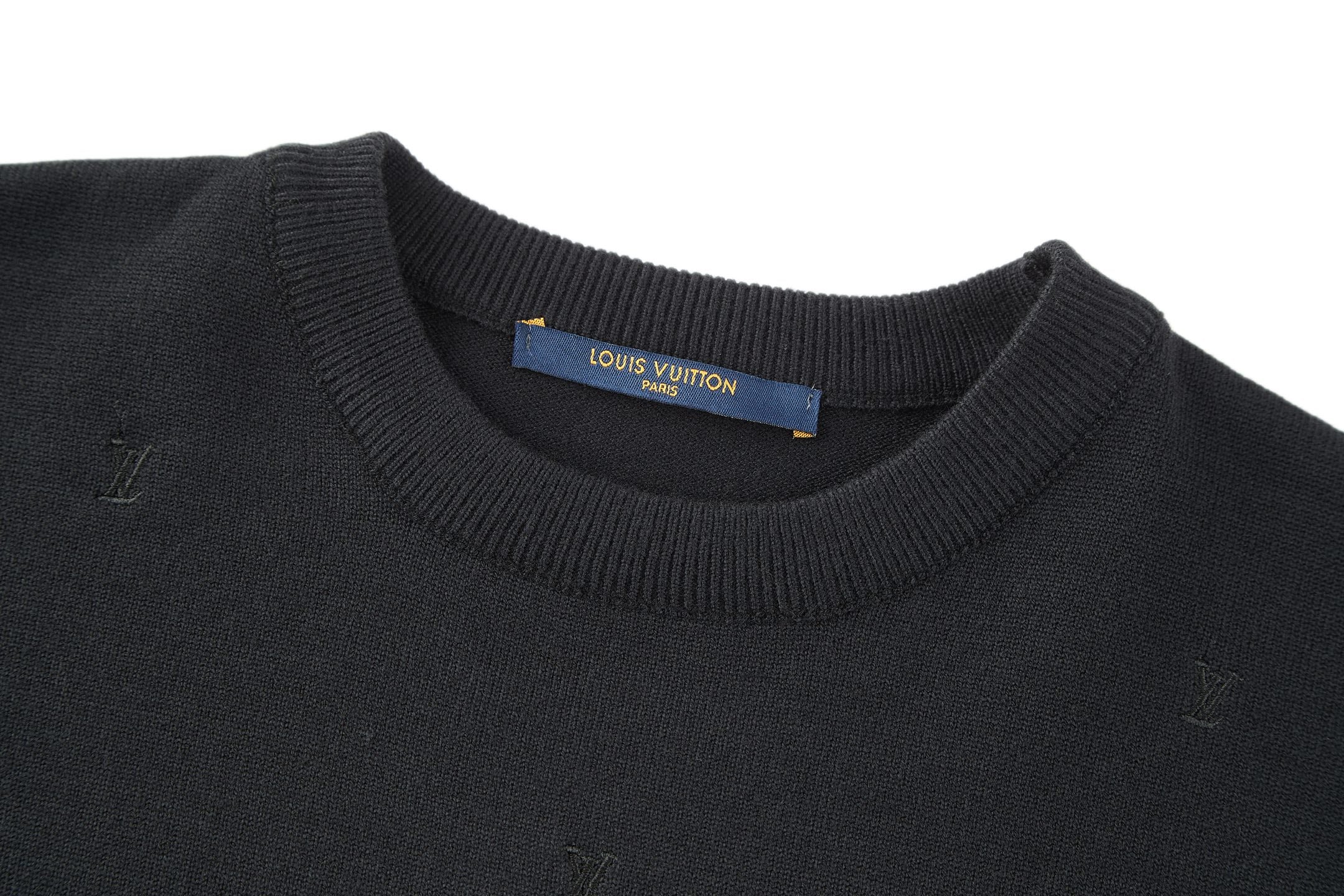 LV Minimalist Design T- shirt Black Coton Spandex