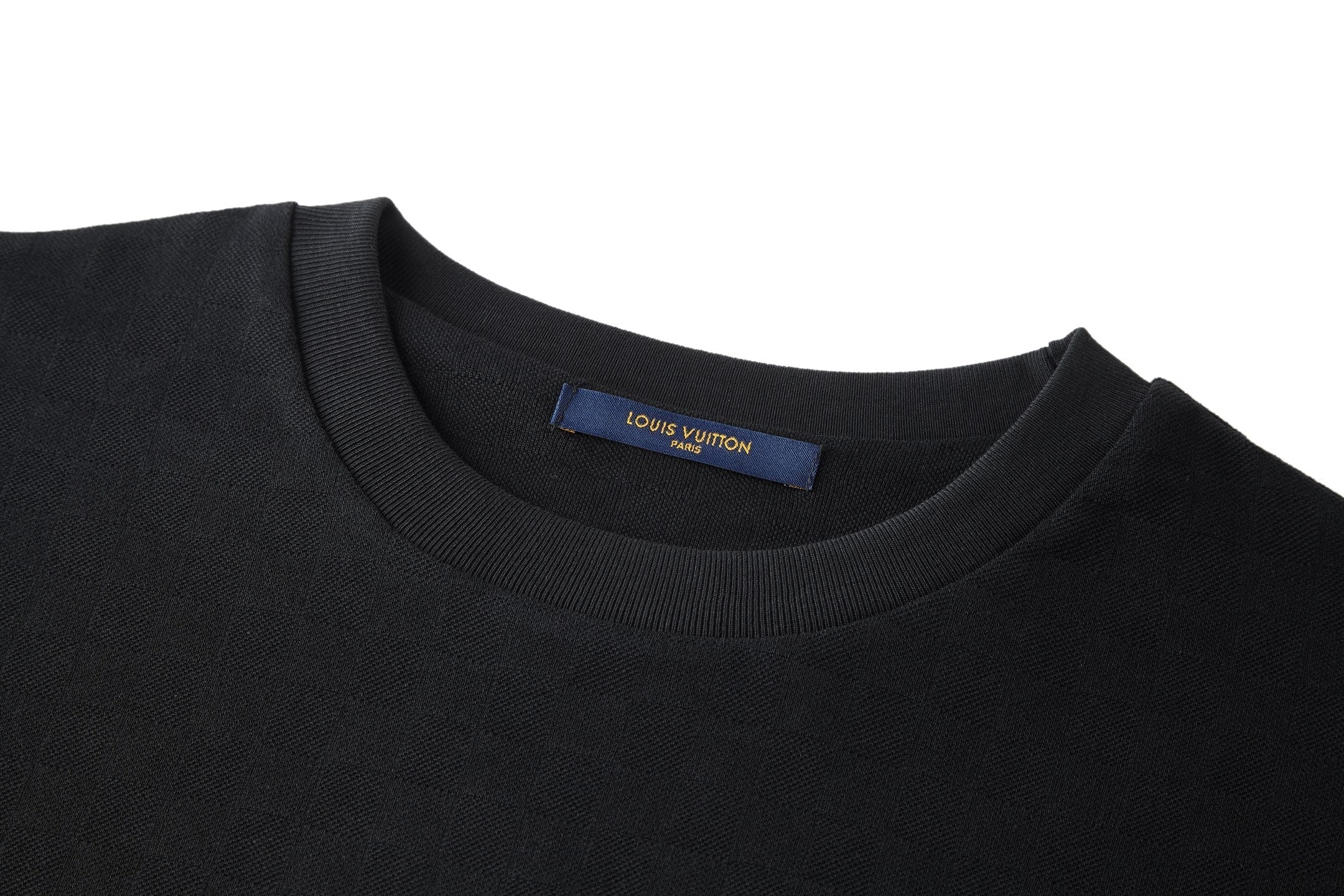 LV Double Sided Logo T-Shirt Black Cotton