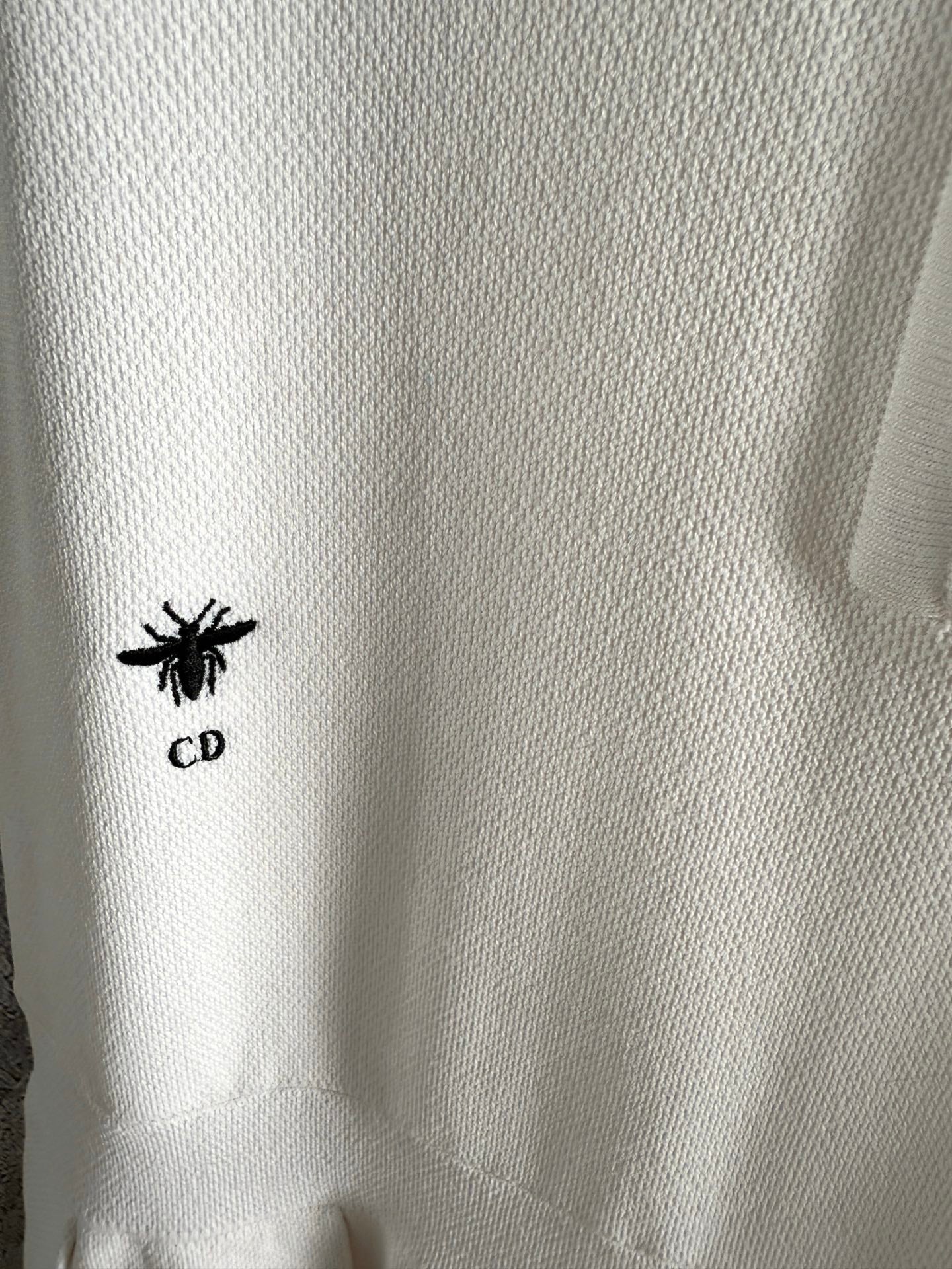 CD Collar Pleated Dress White Viscose