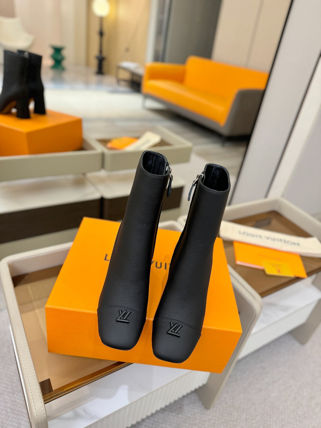 LV Ankle Boots 90 Black Calfskin 573717