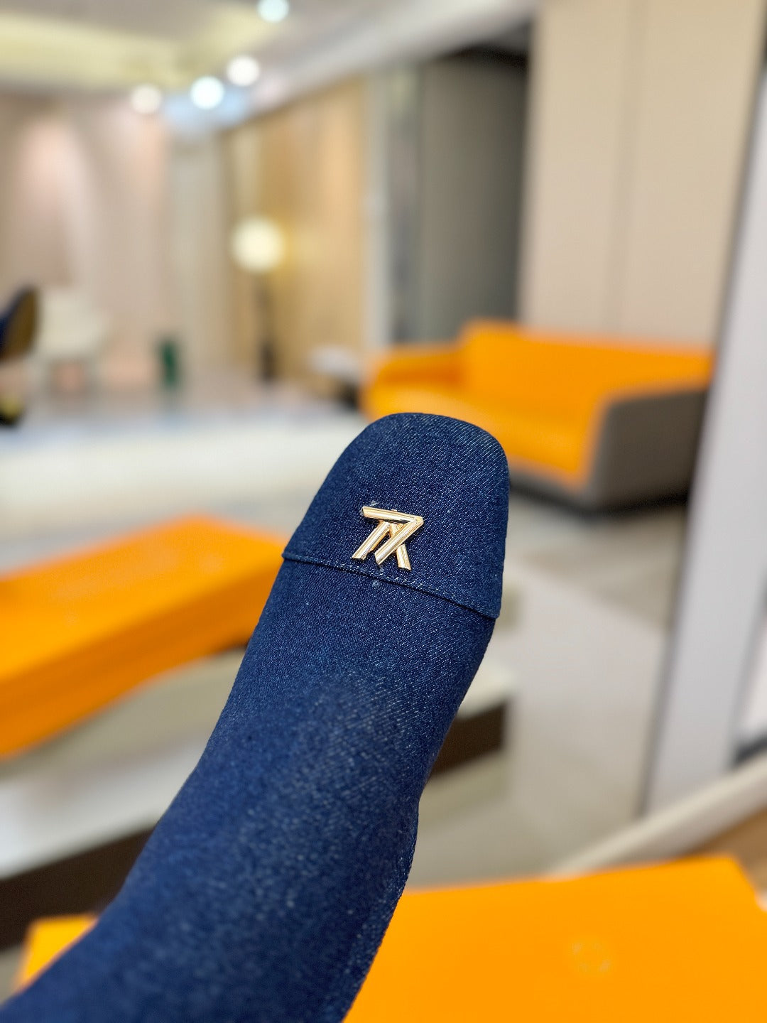 LV  High Boots 85 Dark Blue Denim 573733