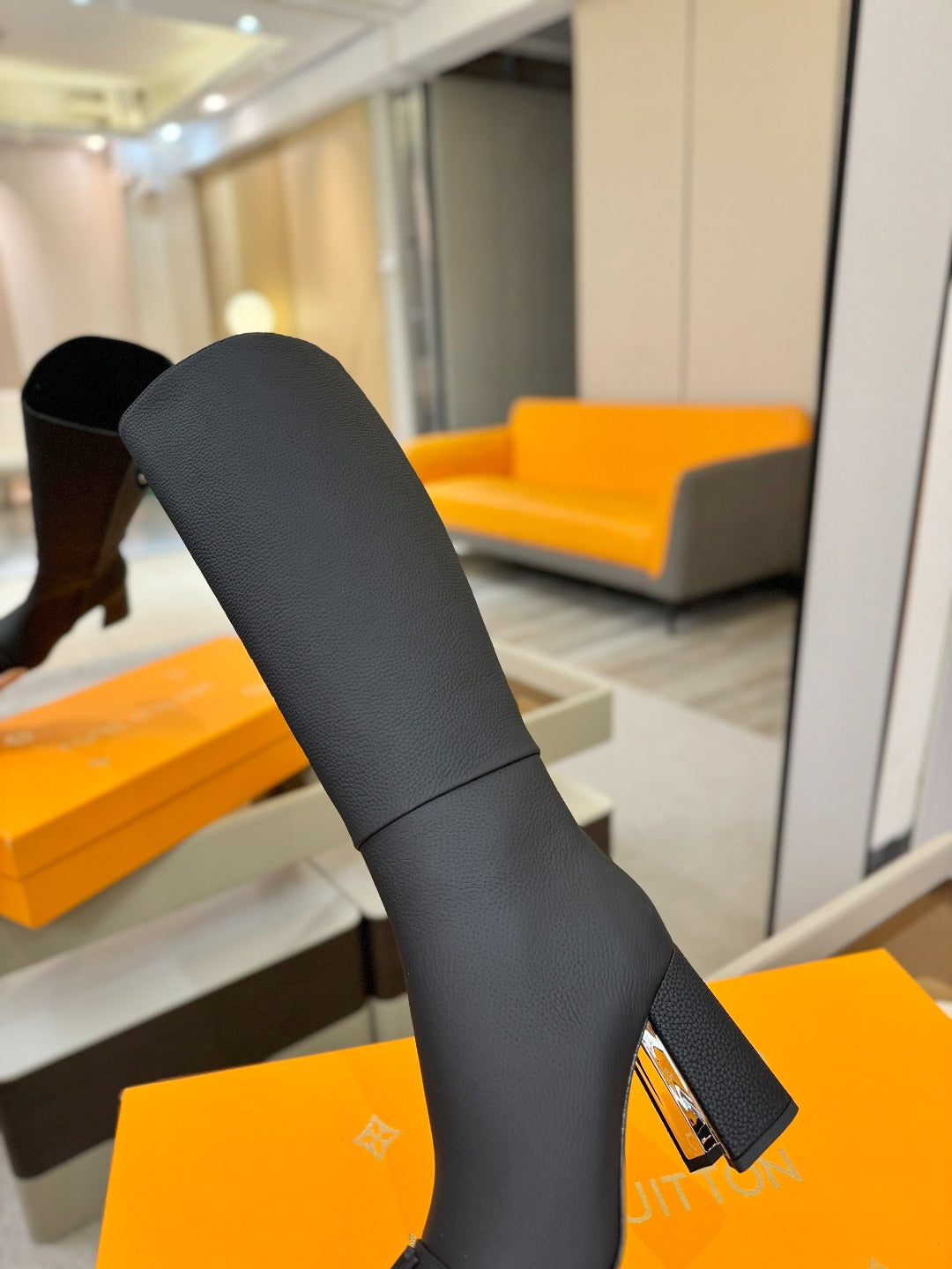 LV  High Boots 85 Black Calfskin 573738