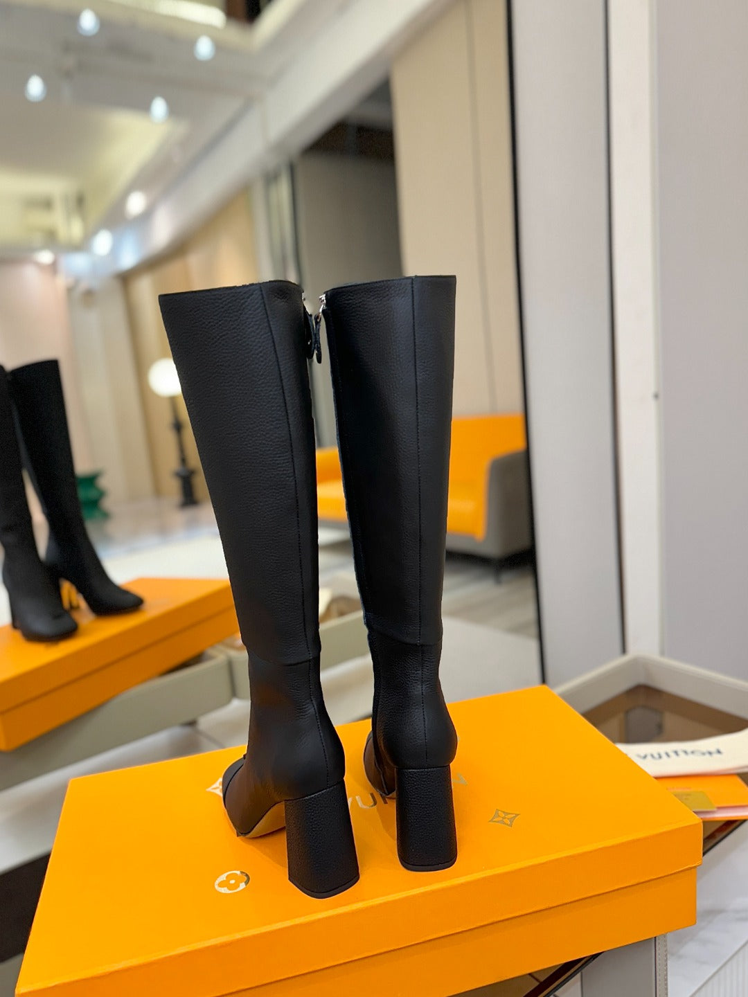 LV  High Boots 85 Black Calfskin 573738