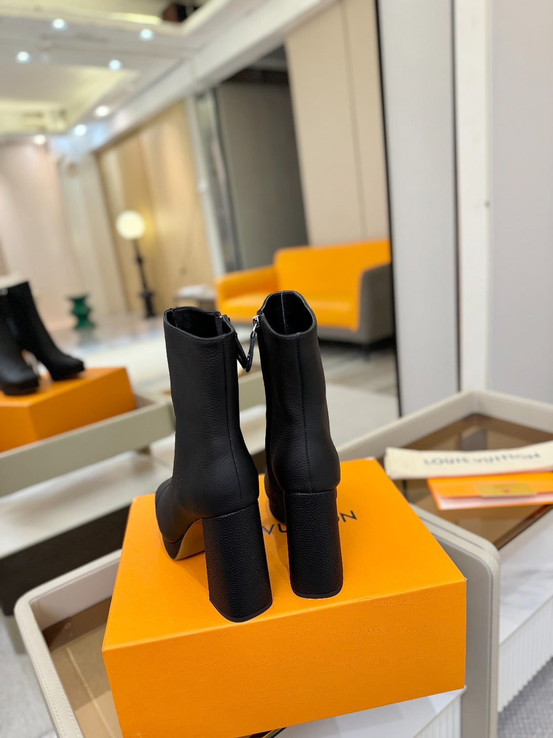 LV Ankle Boots 110 Monogram Black Calfskin 573721