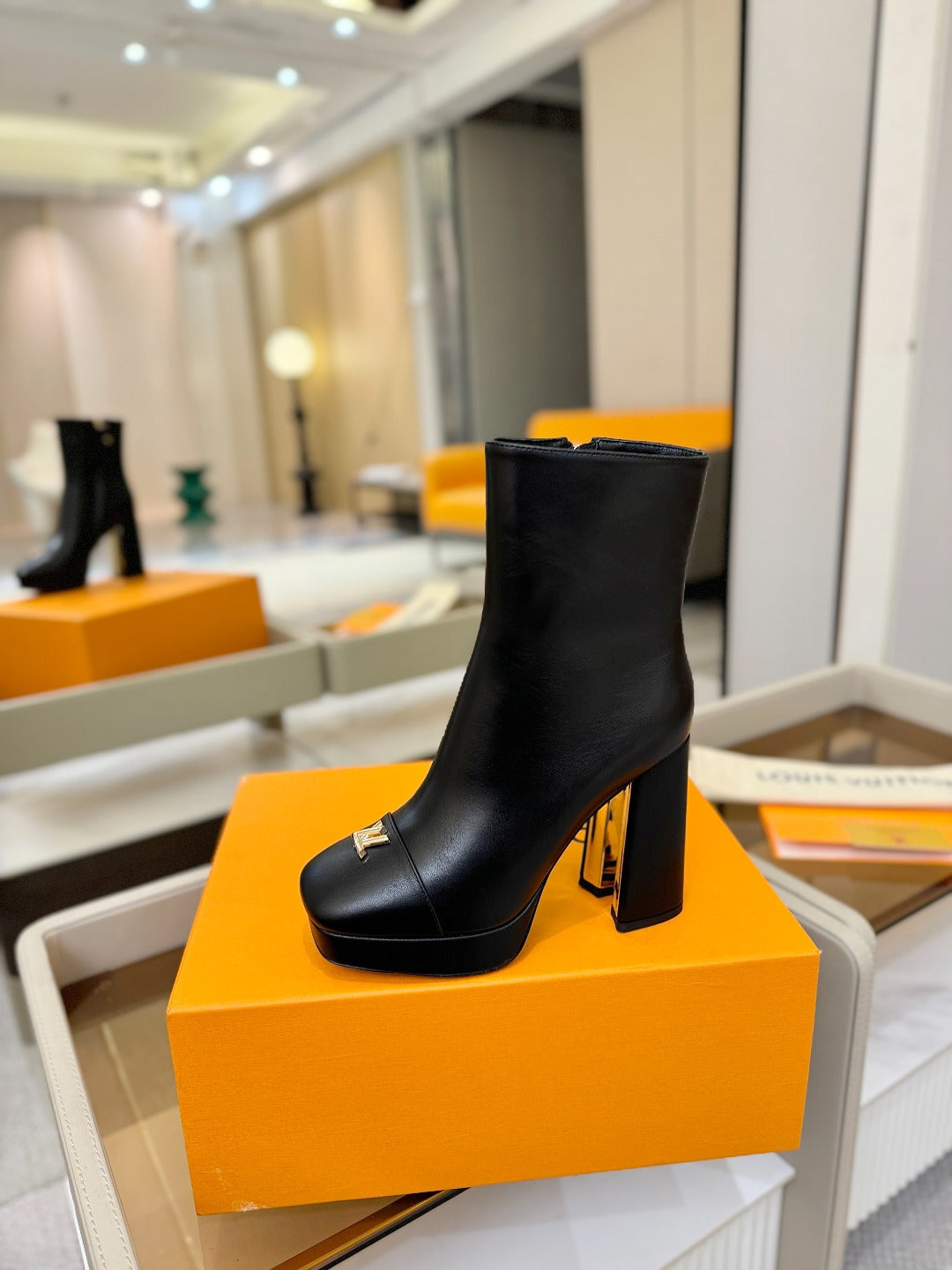 LV Ankle Boots 110 Black Sheepskin 573725