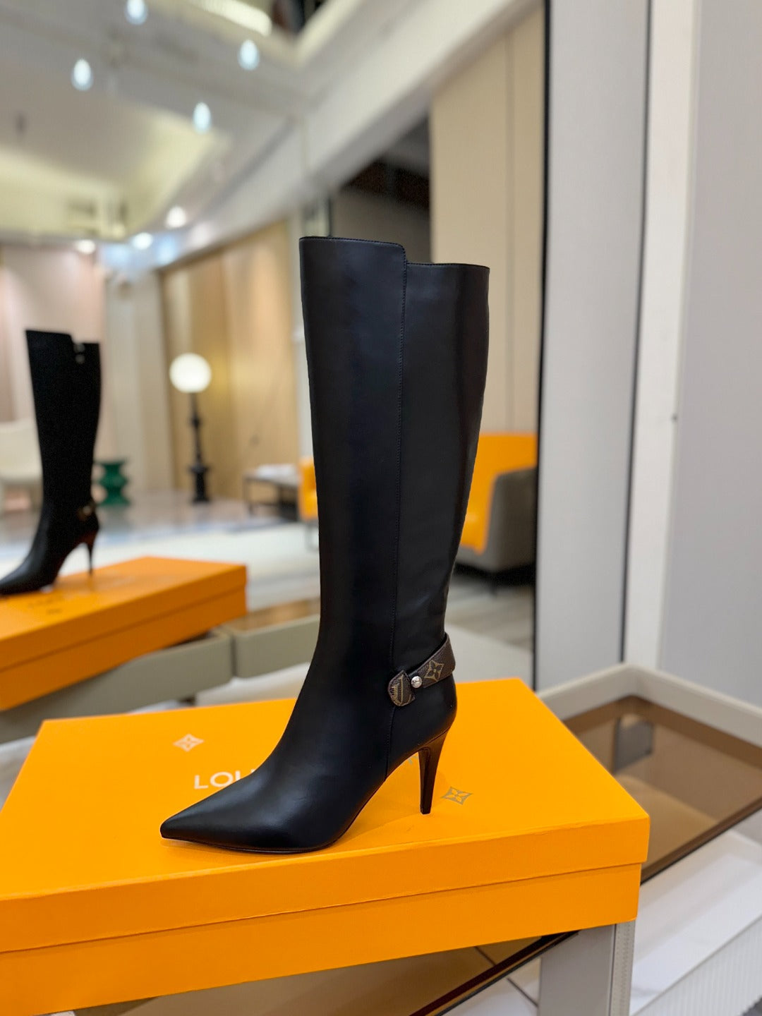 LV 25 Long Boots 90 Black Calfskin 573875