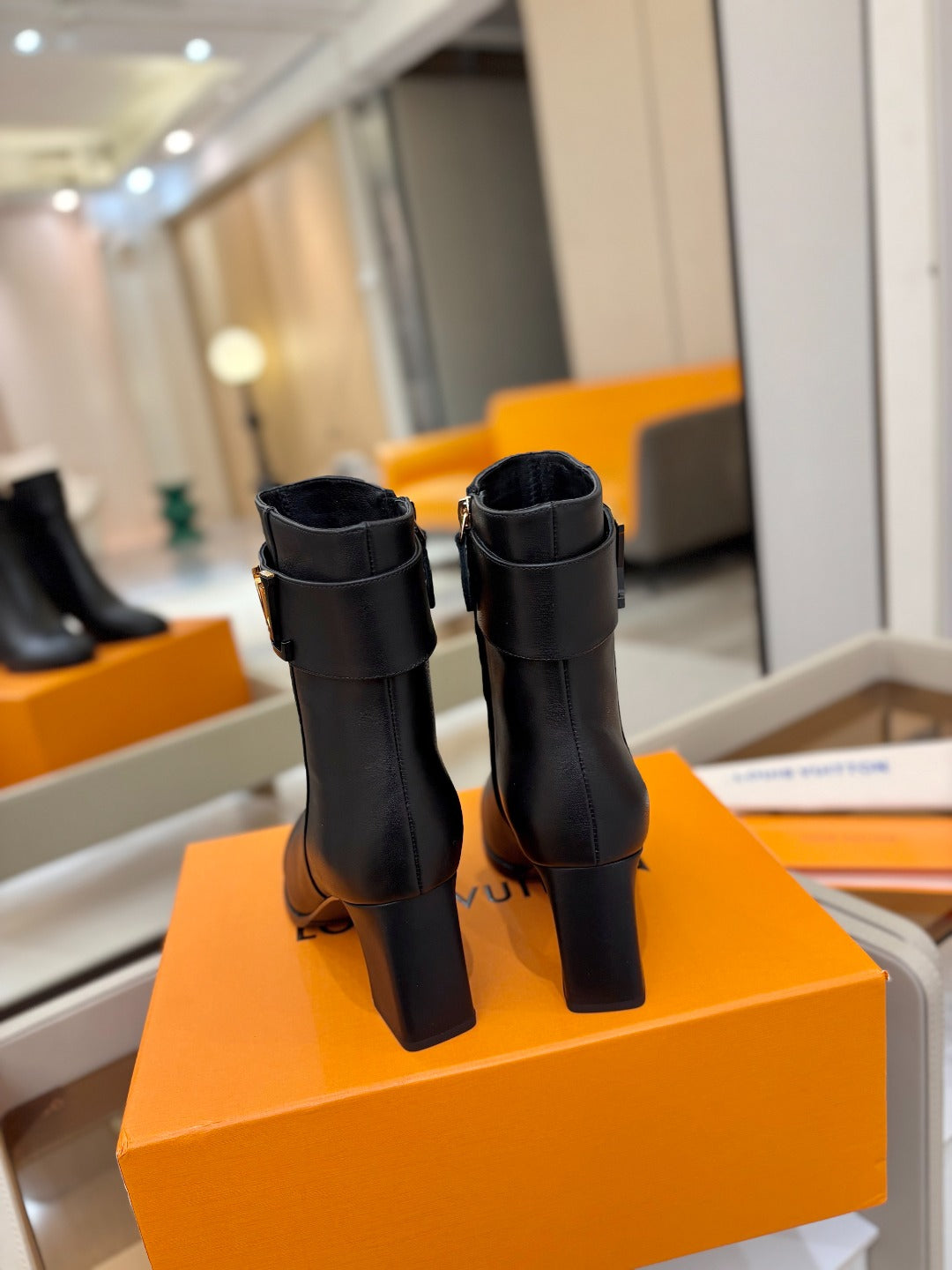 LV Ankle Boots 75 Black Sheepskin 573727