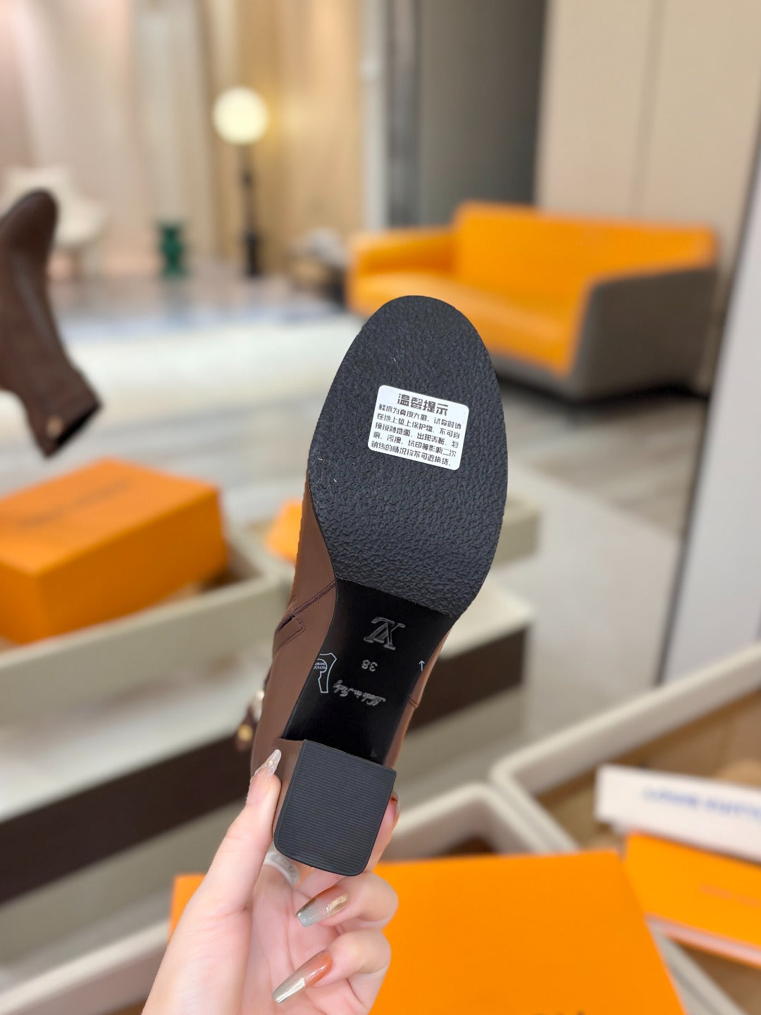 LV Ankle Boots 75 Dark Brown Sheepskin 573728