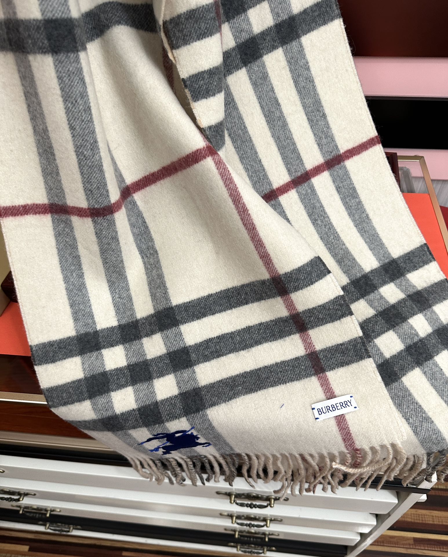 BBR Double-Sided Scarf 160CM Cream Cashmere 292960