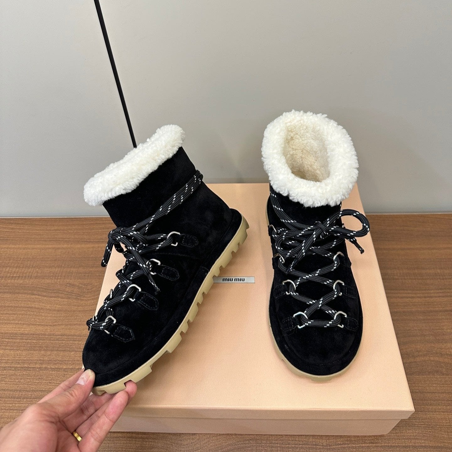 Miu Ankle Boots Black  Suede