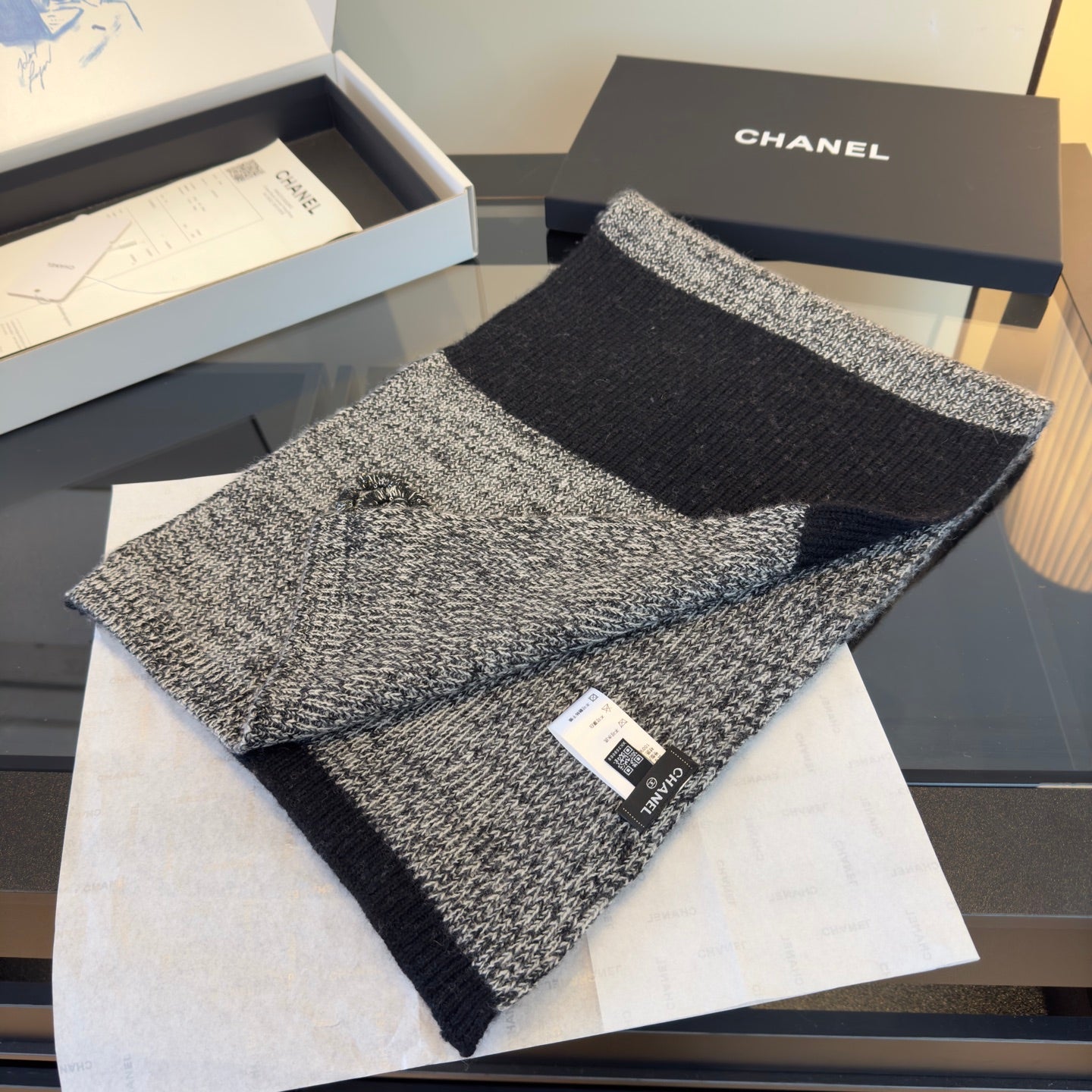 CC 25 Classic Scarf 170cm Gray Wool 293469