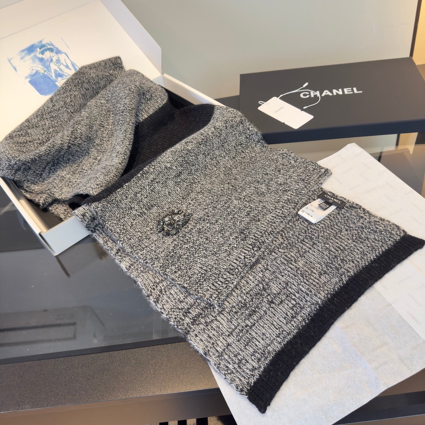 CC 25 Classic Scarf 170cm Gray Wool 293469