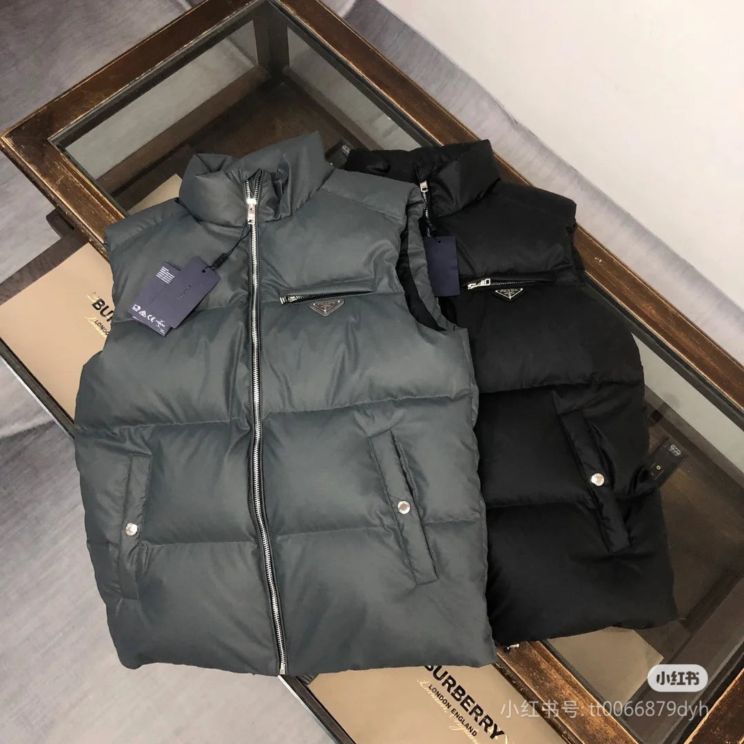 Prada 25 Vest Black And Grey Polyester 291392