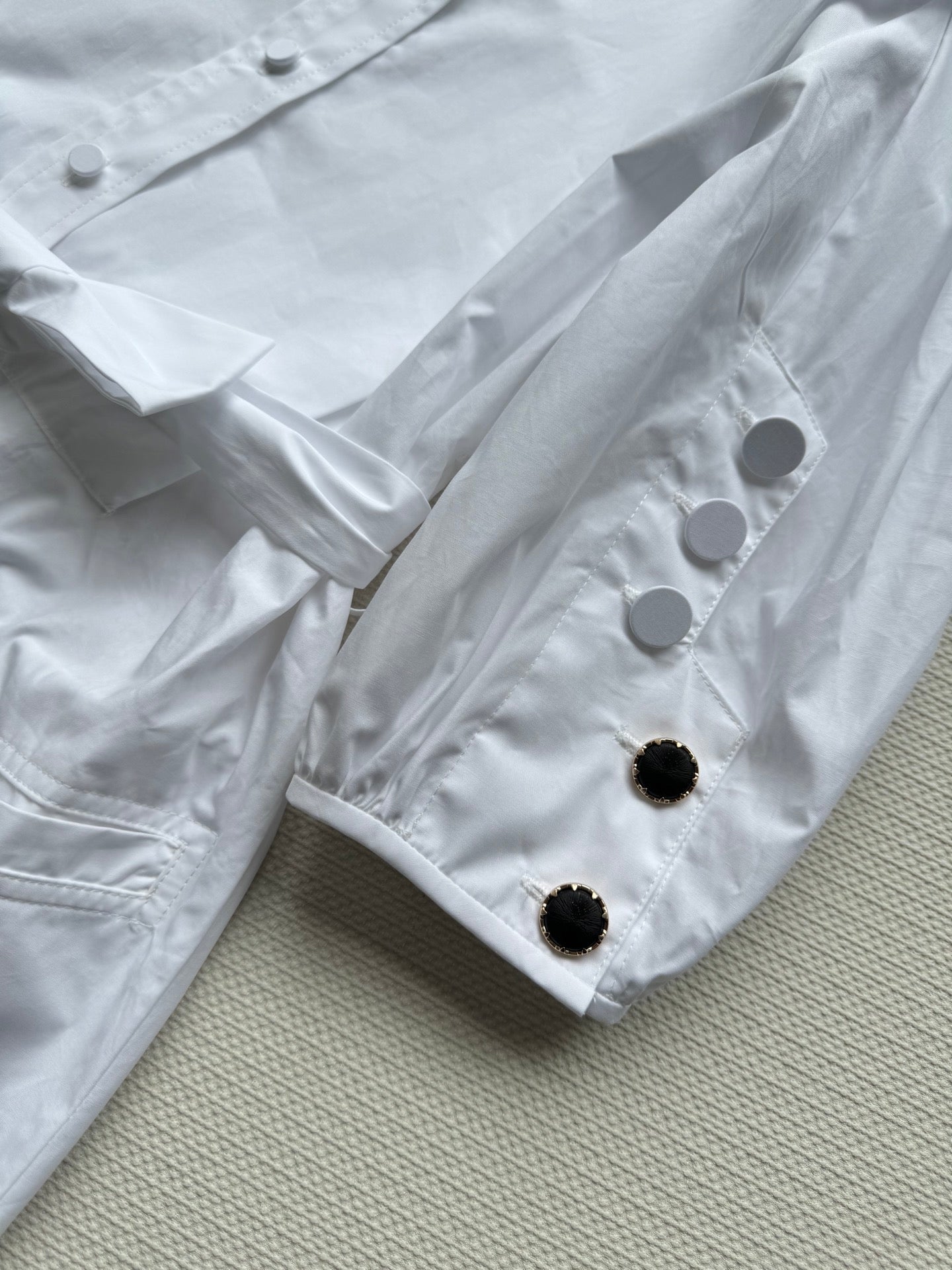 LV Modern Long Skirt White Light Brown Cotton