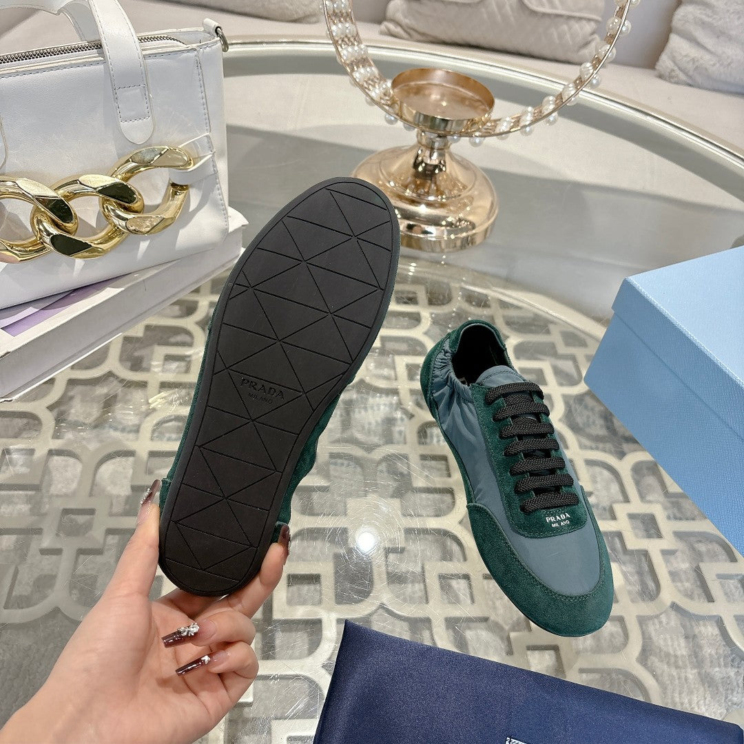 PRA 26S Casual Sneaker Dark Green Canvas Suede 625960