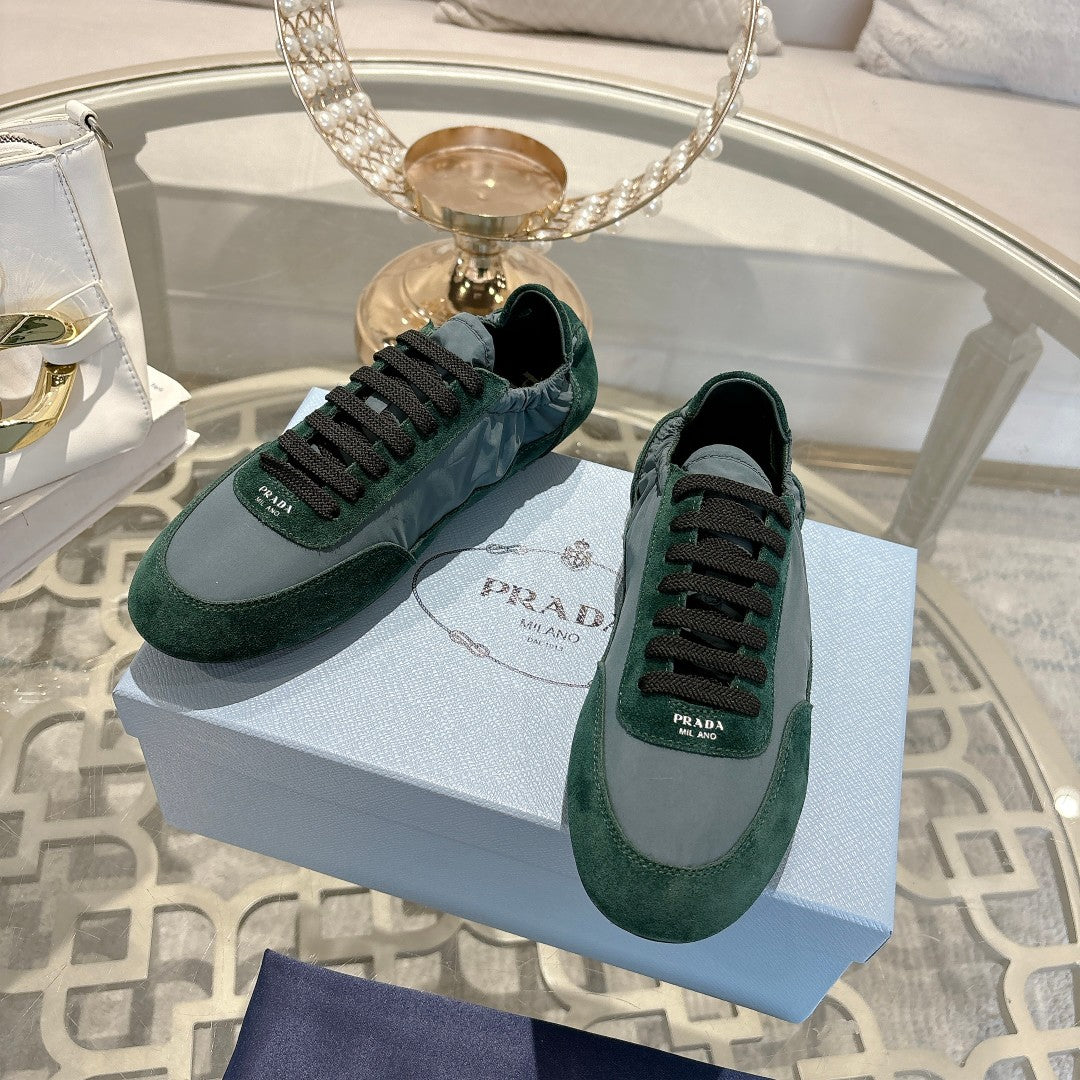 PRA 26S Casual Sneaker Dark Green Canvas Suede 625960