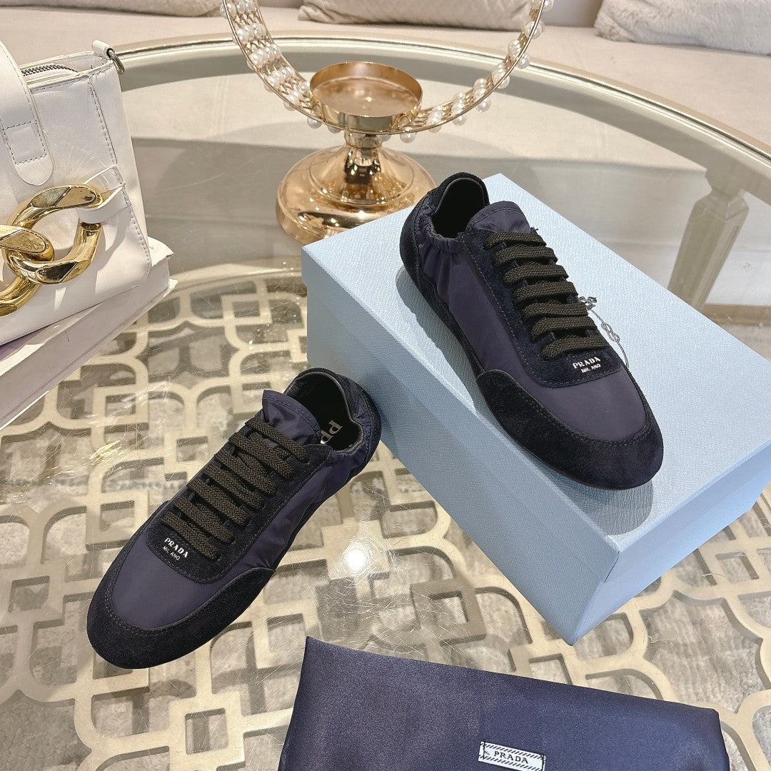 PRA 26S Casual Sneaker Black Navy Blue Canvas Suede 625964