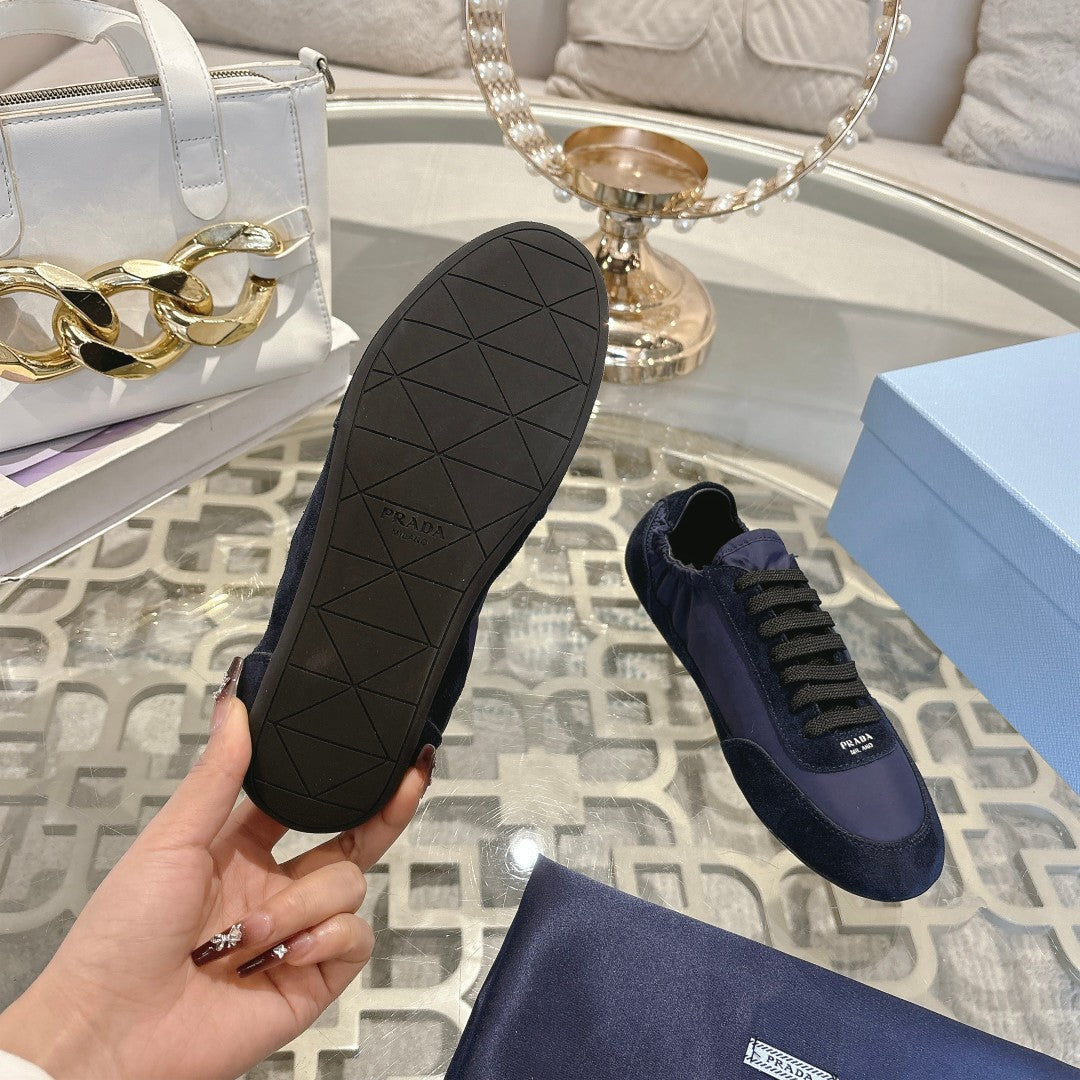 PRA 26S Casual Sneaker Black Navy Blue Canvas Suede 625964