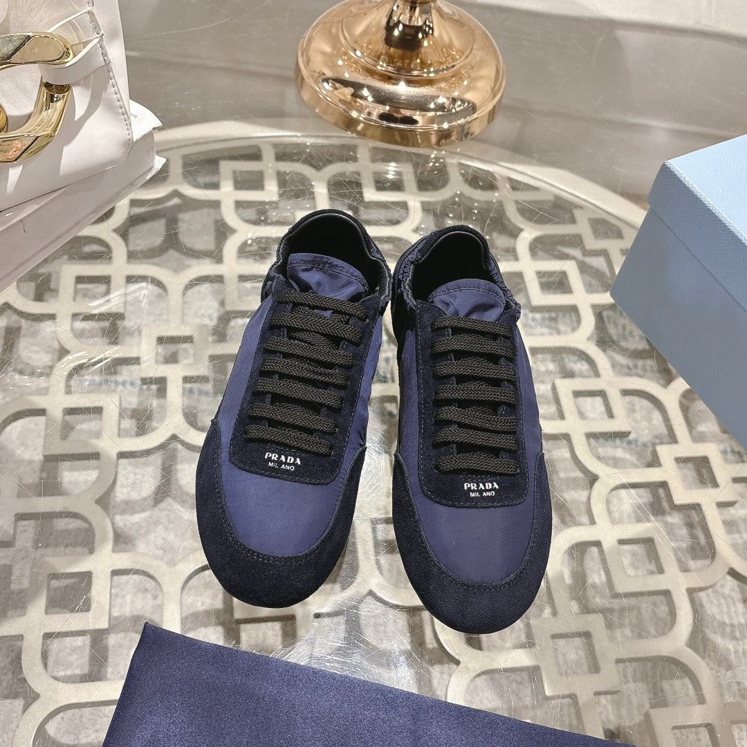 PRA 26S Casual Sneaker Black Navy Blue Canvas Suede 625964