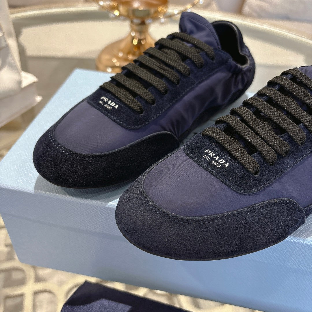 PRA 26S Casual Sneaker Black Navy Blue Canvas Suede 625964