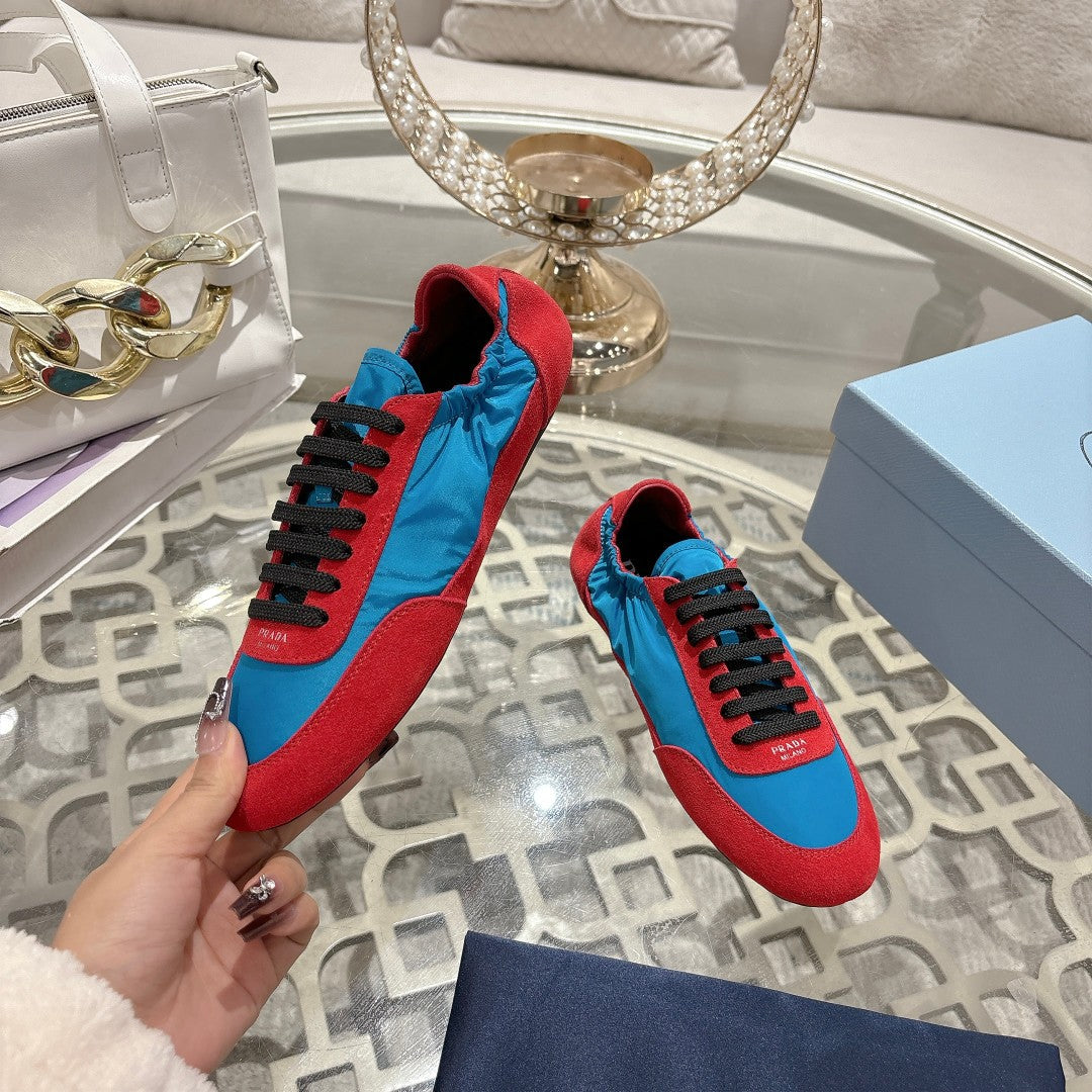 PRA 26S Casual Sneaker Blue Red Canvas Suede 625954