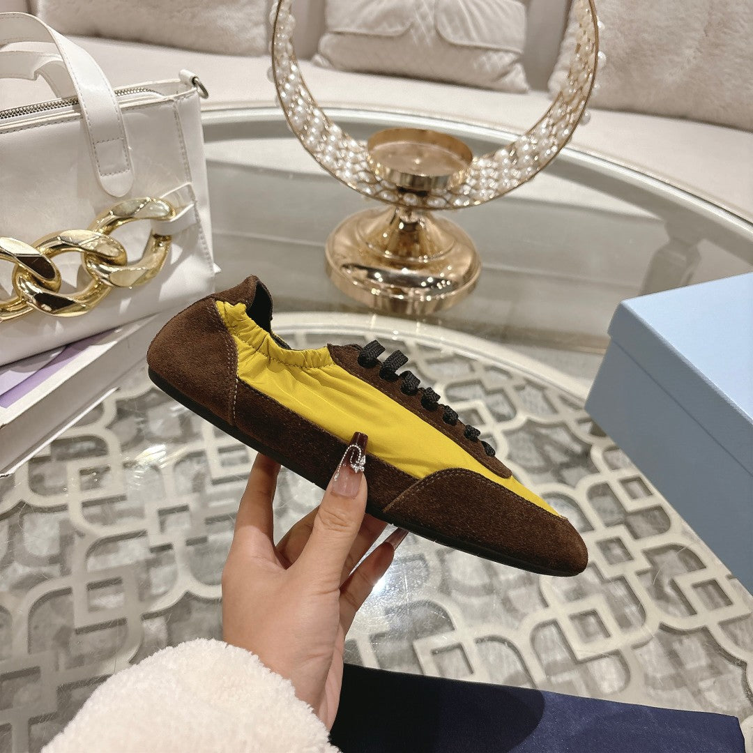 PRA 26S Casual Sneaker Brown Yellow Canvas Suede 625956