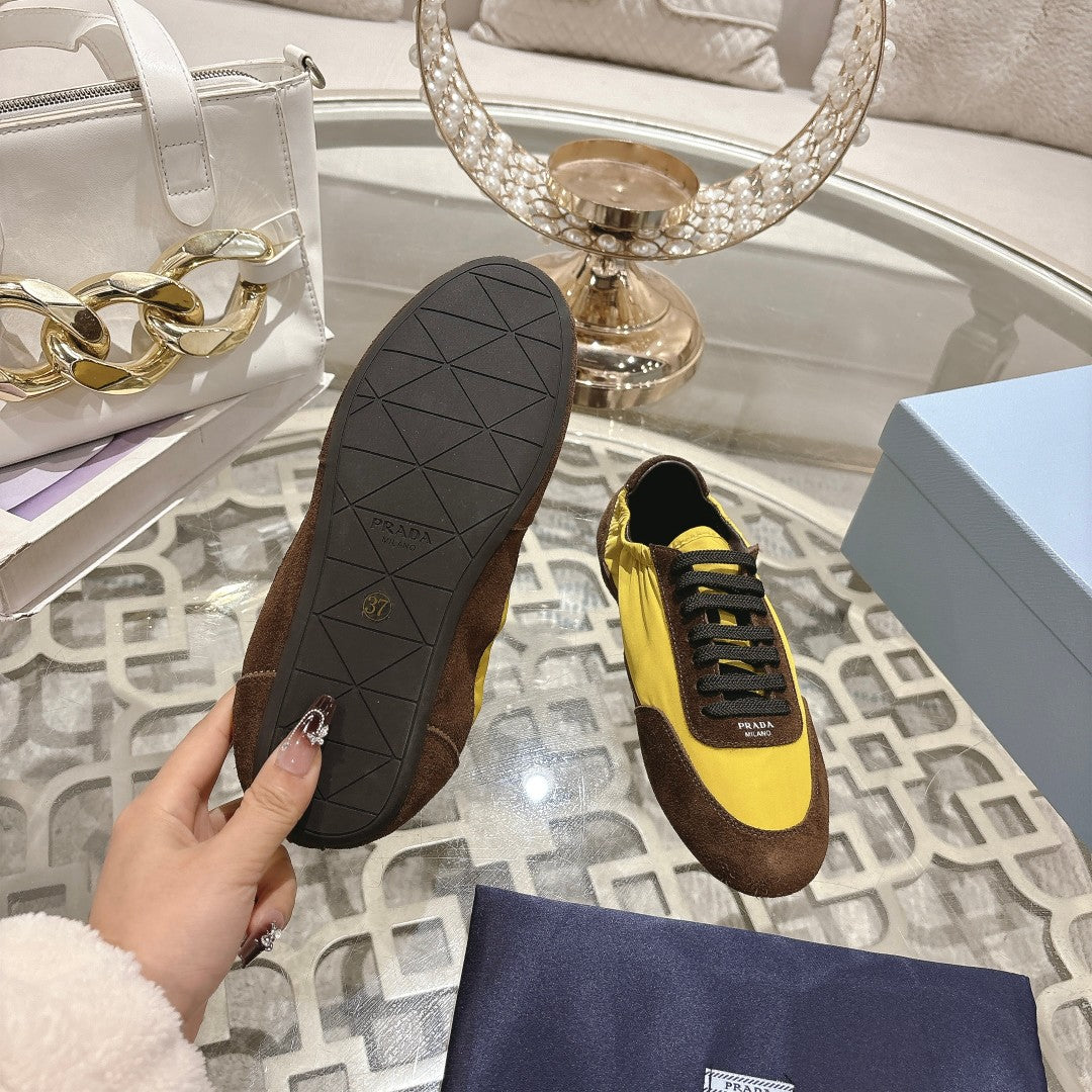 PRA 26S Casual Sneaker Brown Yellow Canvas Suede 625956