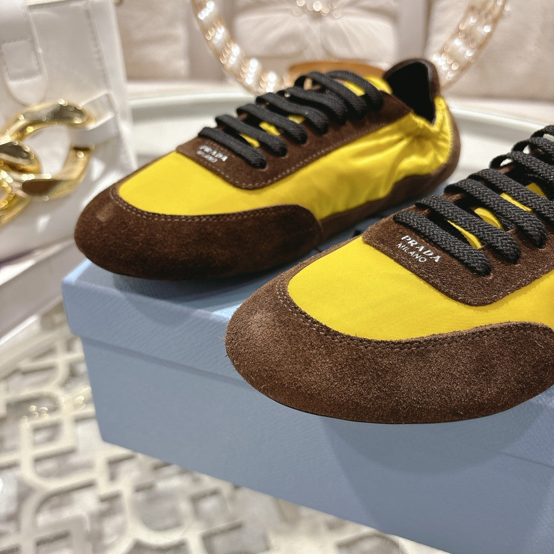 PRA 26S Casual Sneaker Brown Yellow Canvas Suede 625956