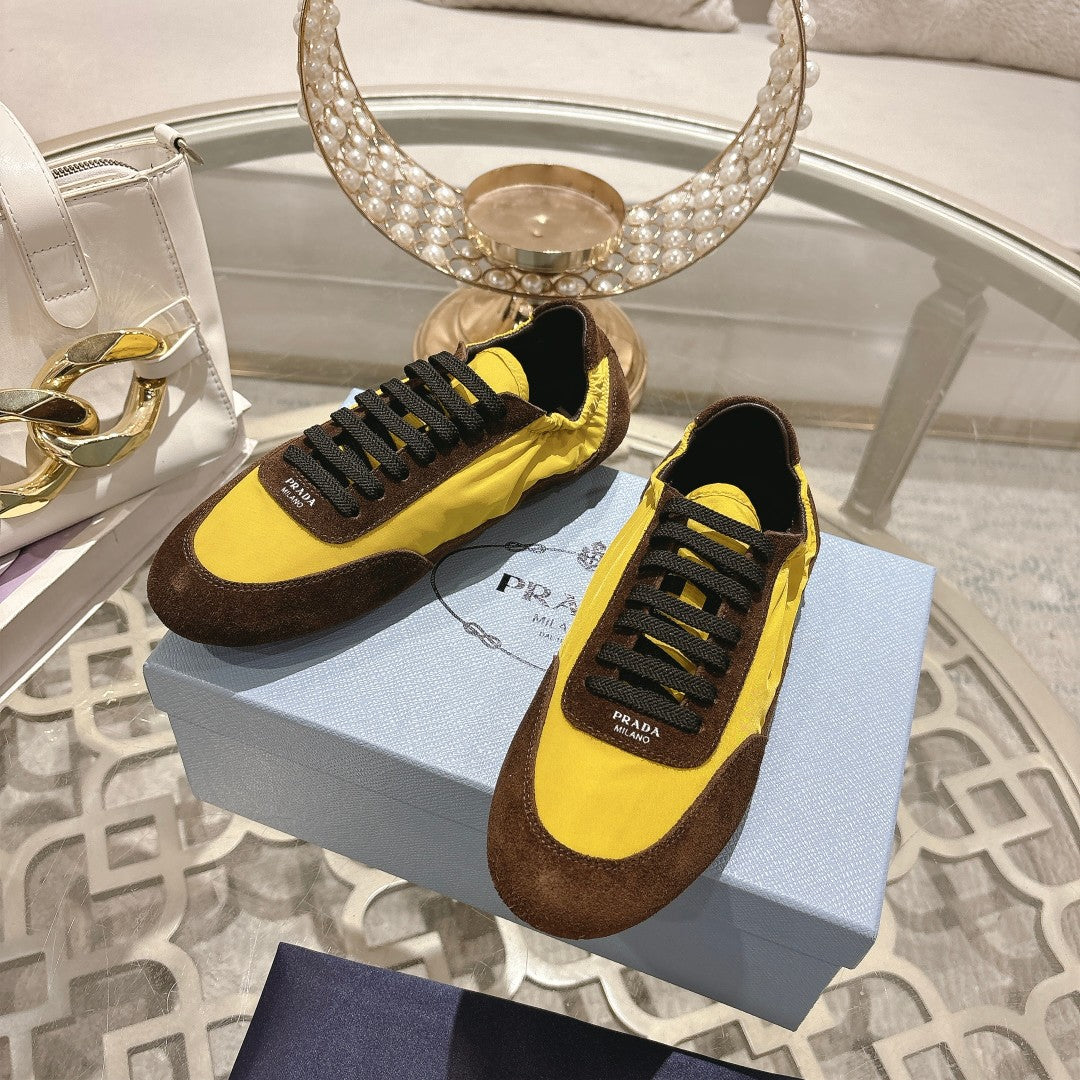 PRA 26S Casual Sneaker Brown Yellow Canvas Suede 625956
