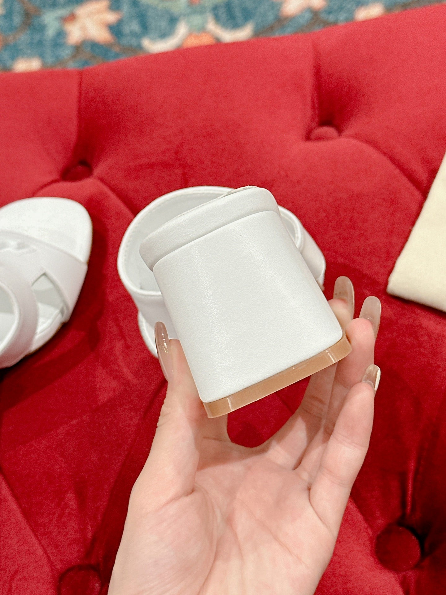 lv capri mule 45mm white calfskin