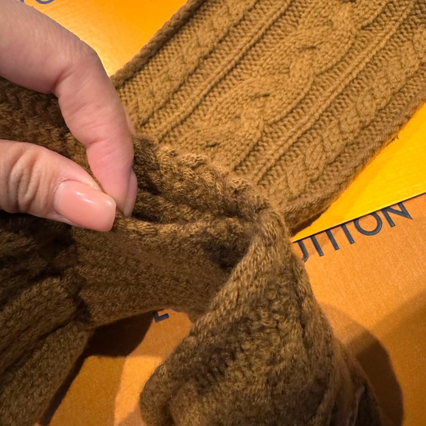 LV Freeze  Scarf 135cm Brown Wool 969354