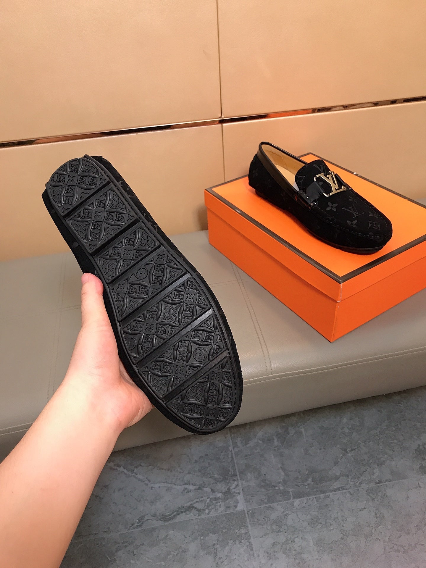 LV LOAFERS IN BLACK MONOGRAM SUEDE
