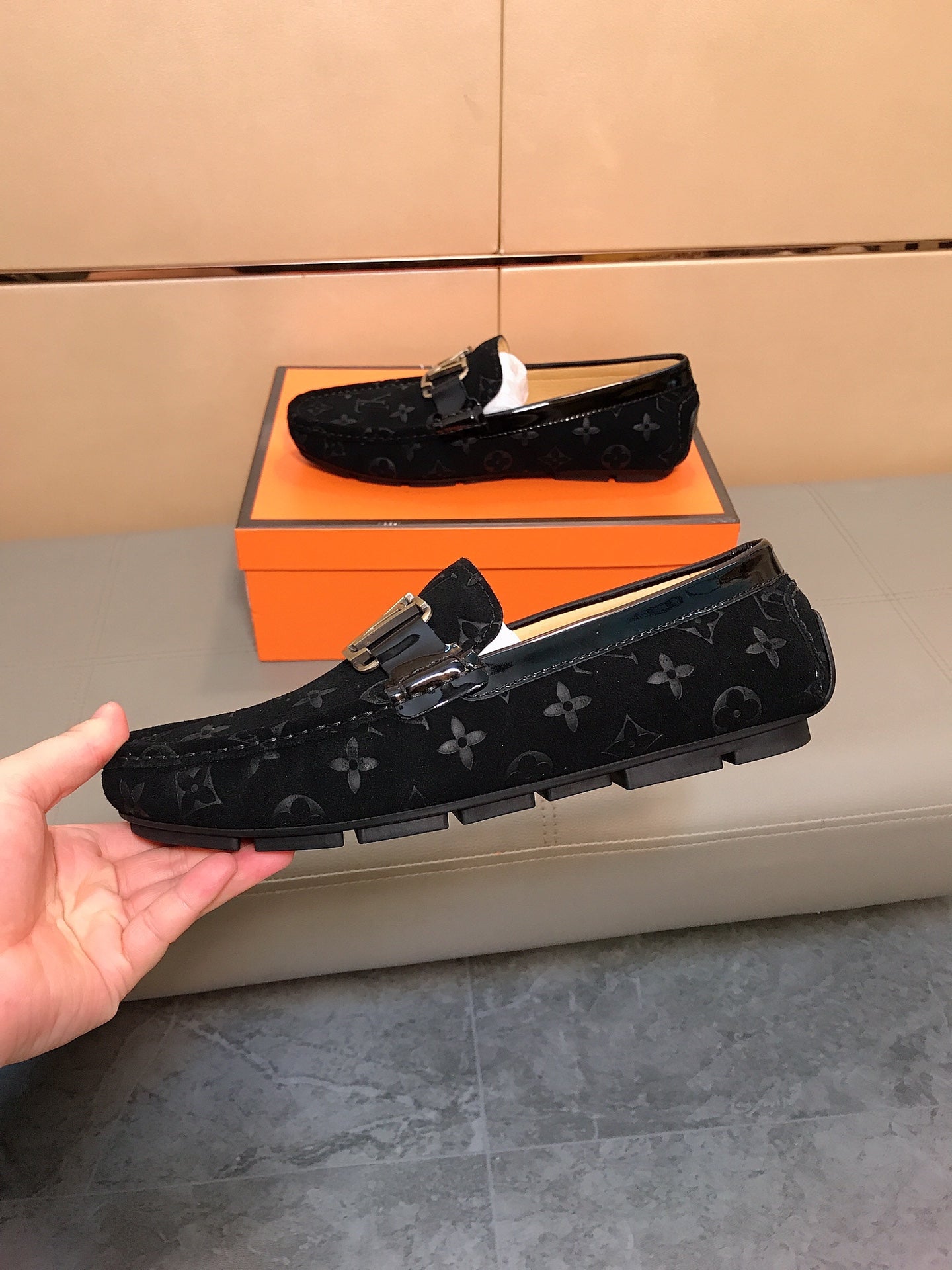LV LOAFERS IN BLACK MONOGRAM SUEDE